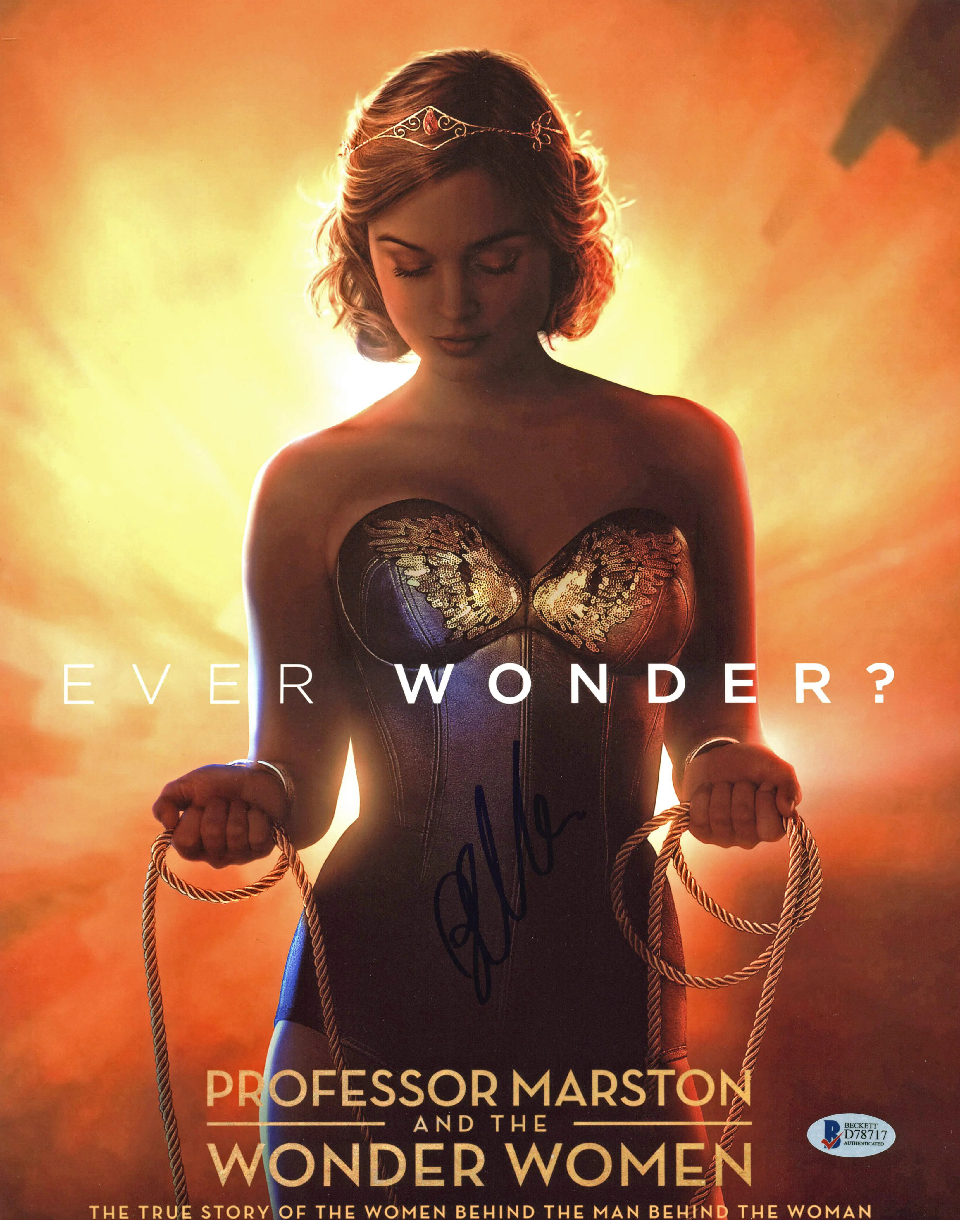 Bella Heathcote Professor Marston and Wonder Women Signed 11x14 Photo BAS #D78717 - Image 2