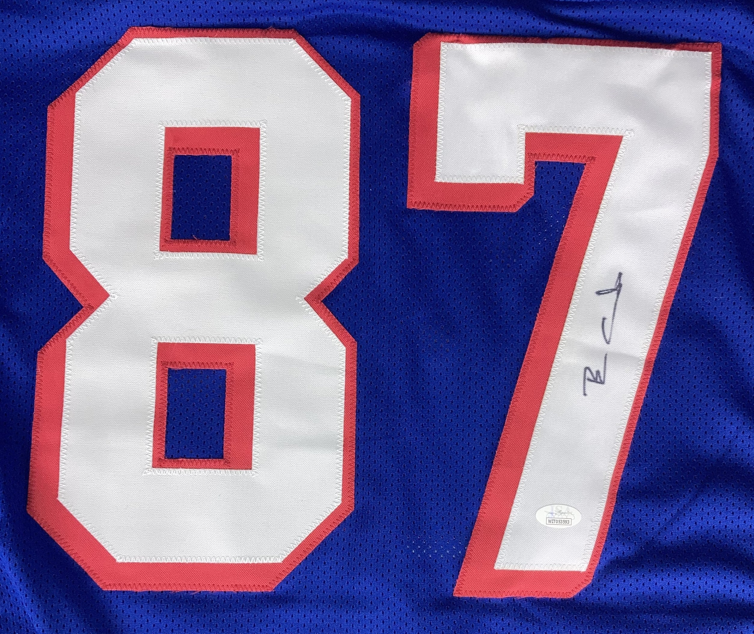 Ben Coates New England Signed Blue Football Jersey JSA Hologram - Image 3