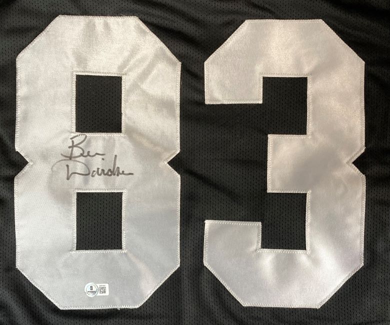 Ben Davidson Oakland Signed Black Football Jersey BAS - Image 2