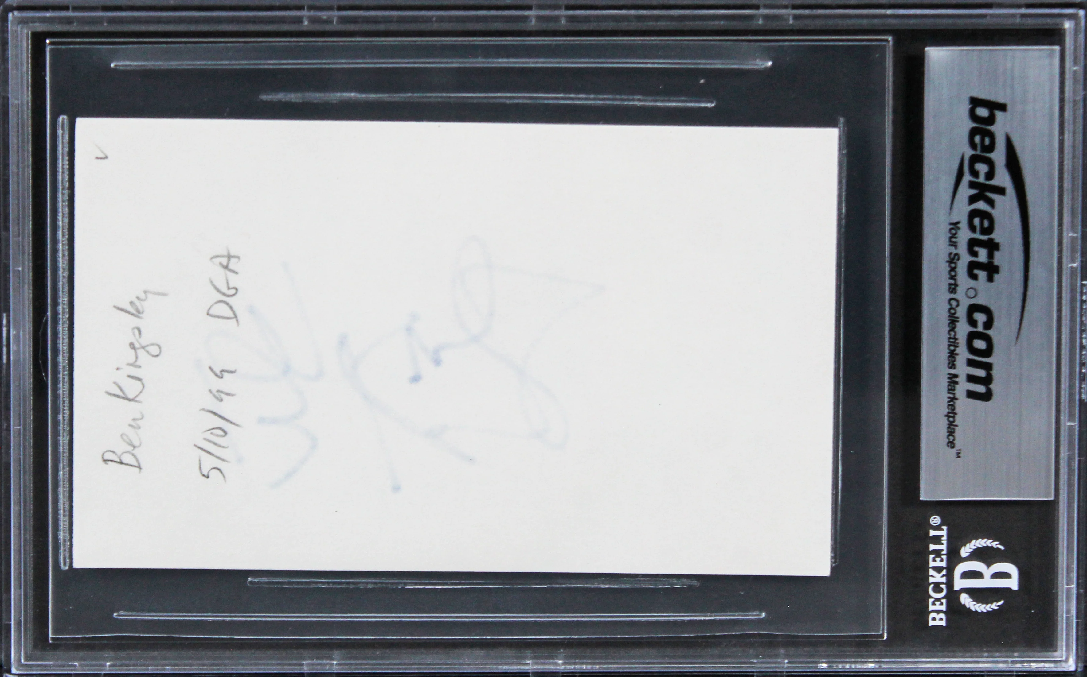 Ben Kingsley Schindler's List Authentic Signed 3x5 Index Card BAS Slabbed 2 - Image 3