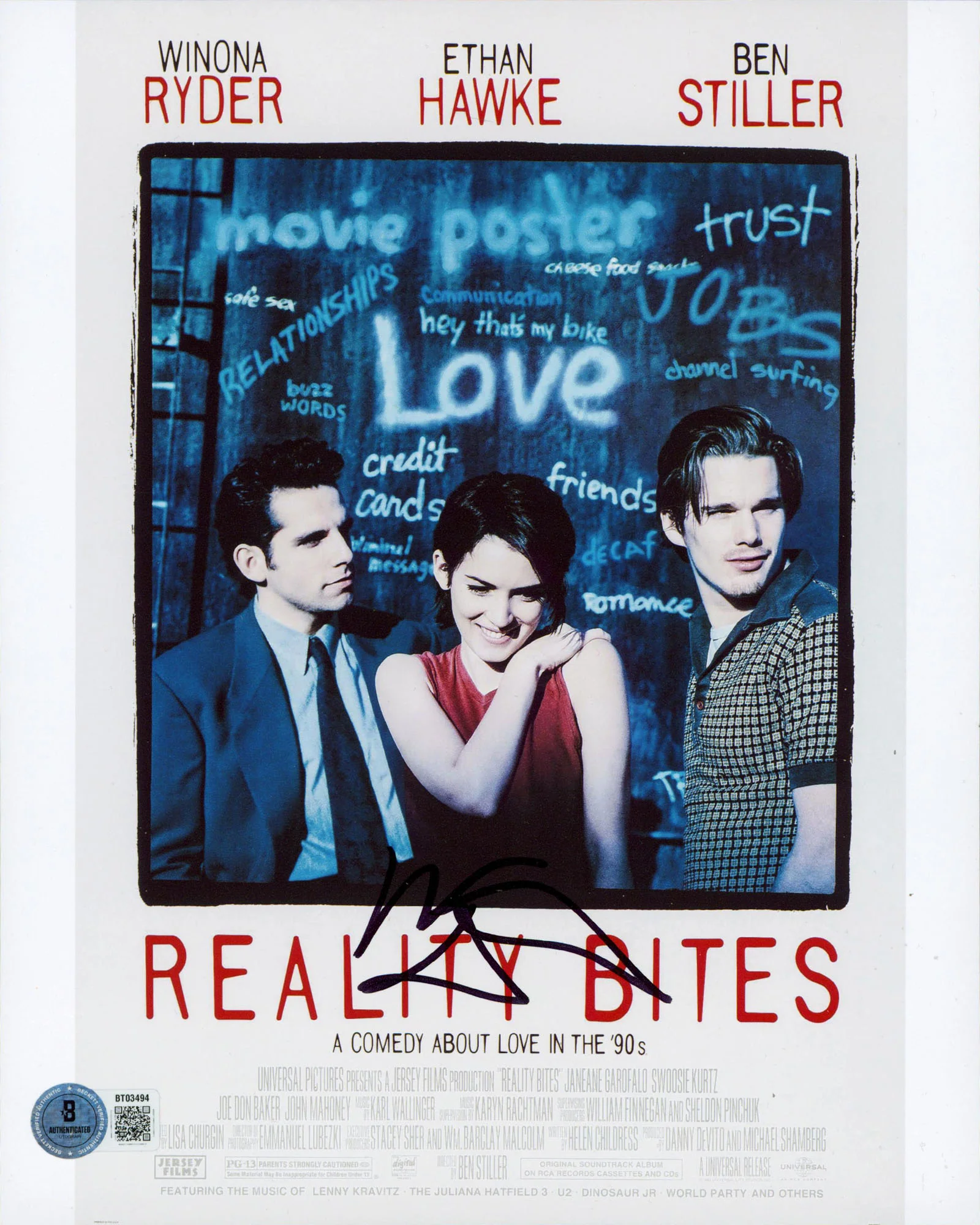 Ben Stiller Reality Bites Authentic Signed 8x10 Vertical Photo BAS #BT03494 - Image 2