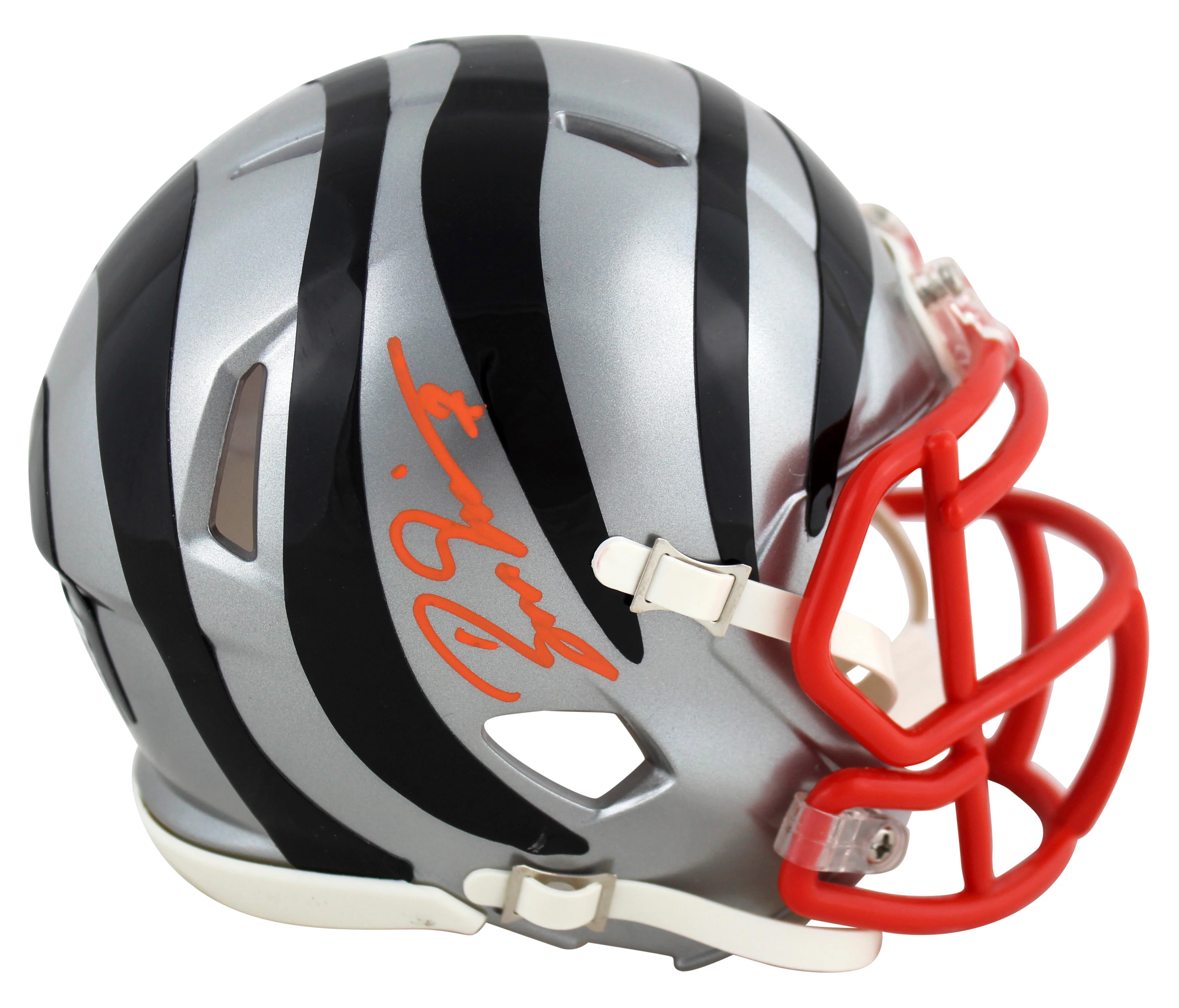 Bengals Boomer Esiason Signed Flash Speed Mini Helmet W/ Case BAS Witnessed - Image 3