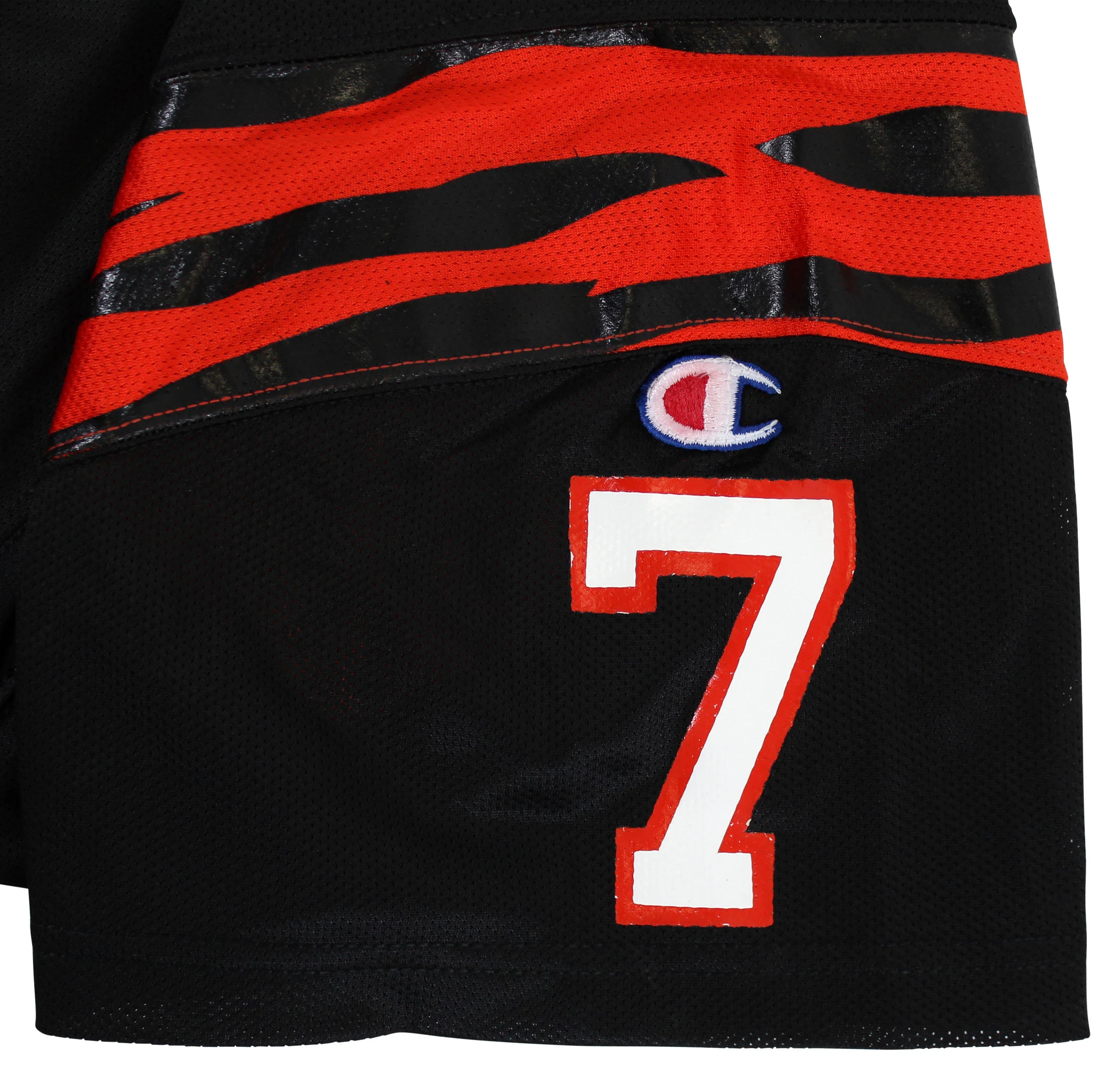 Bengals Boomer Esiason Signed Game Issued Black Champion Jersey BAS #X71283 - Image 9