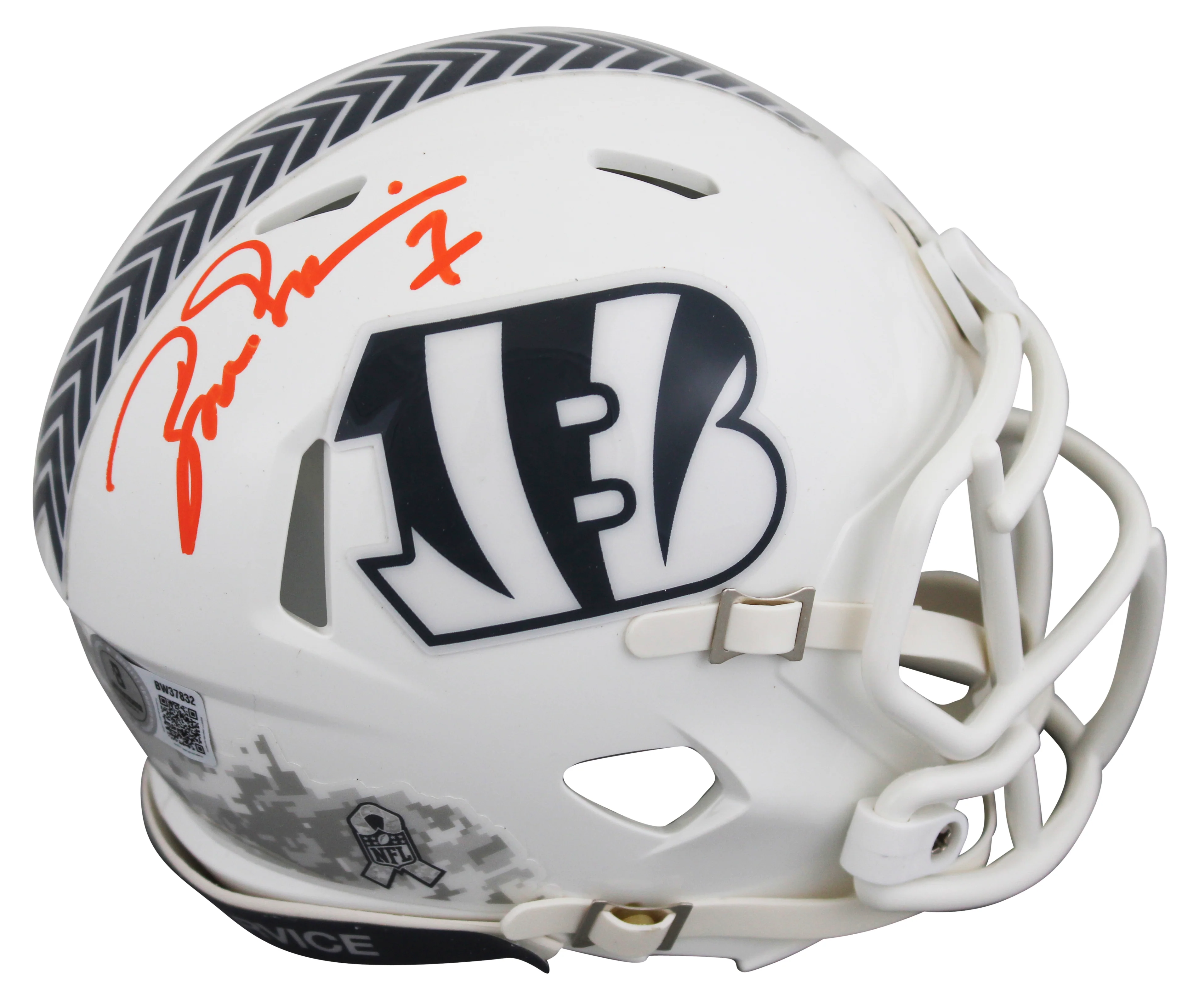 Bengals Boomer Esiason Signed Salute To Service III Speed Mini Helmet BAS Wit - Image 2