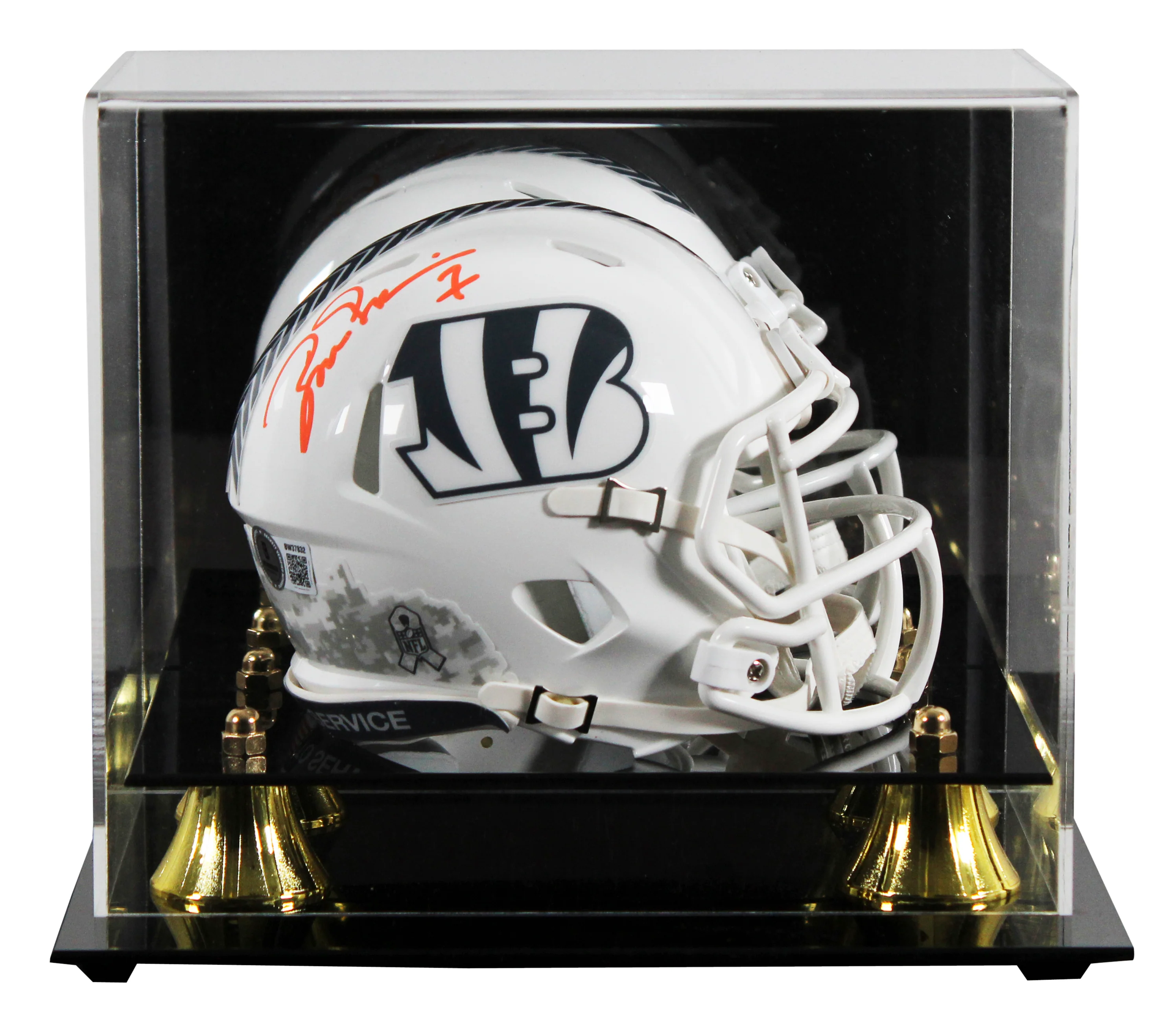 Bengals Boomer Esiason Signed STS III Speed Mini Helmet W/ Case BAS Witnessed - Image 2