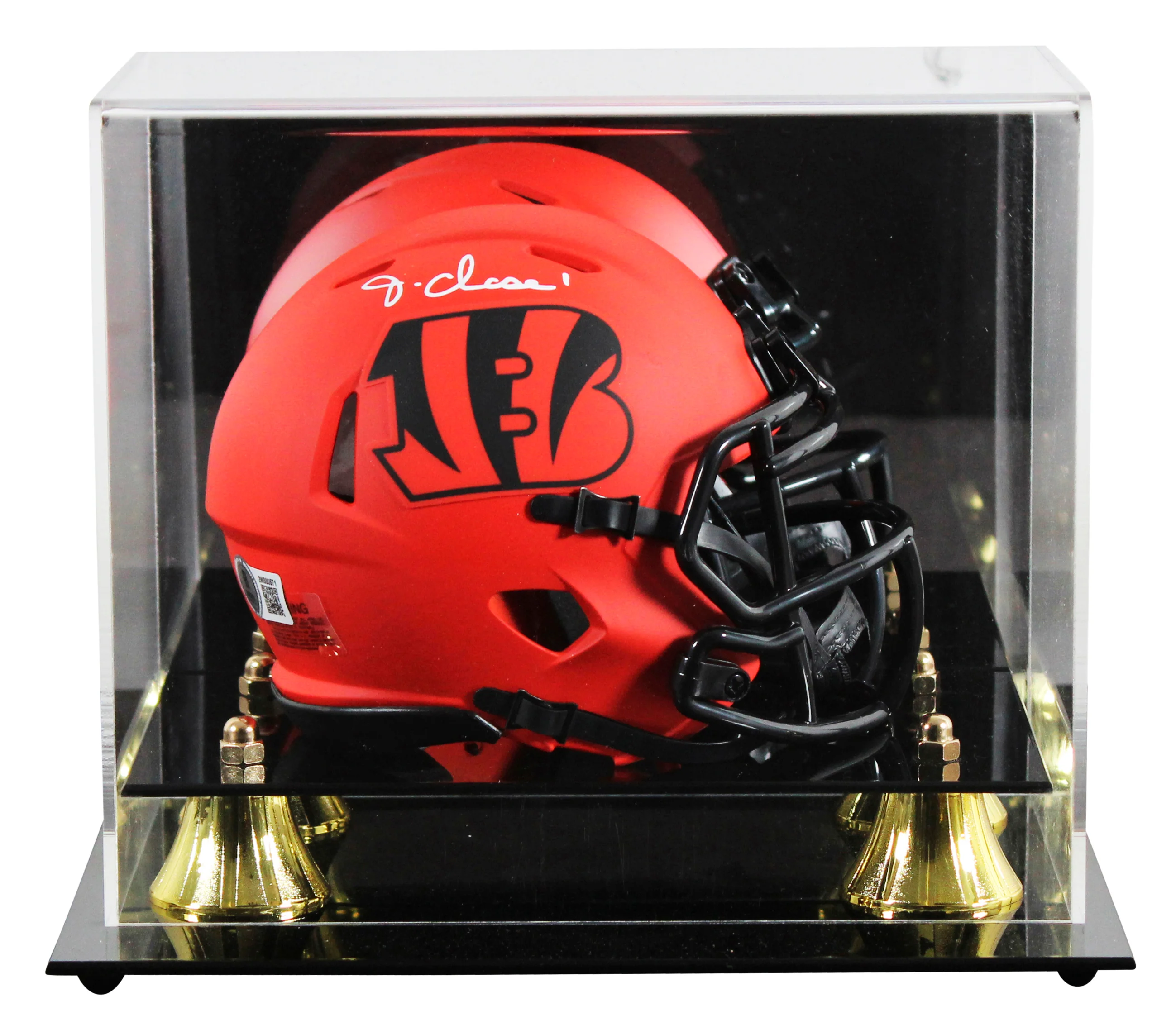 Bengals Ja'Marr Chase Signed Rave Speed Mini Helmet W/ Case BAS Witnessed - Image 2
