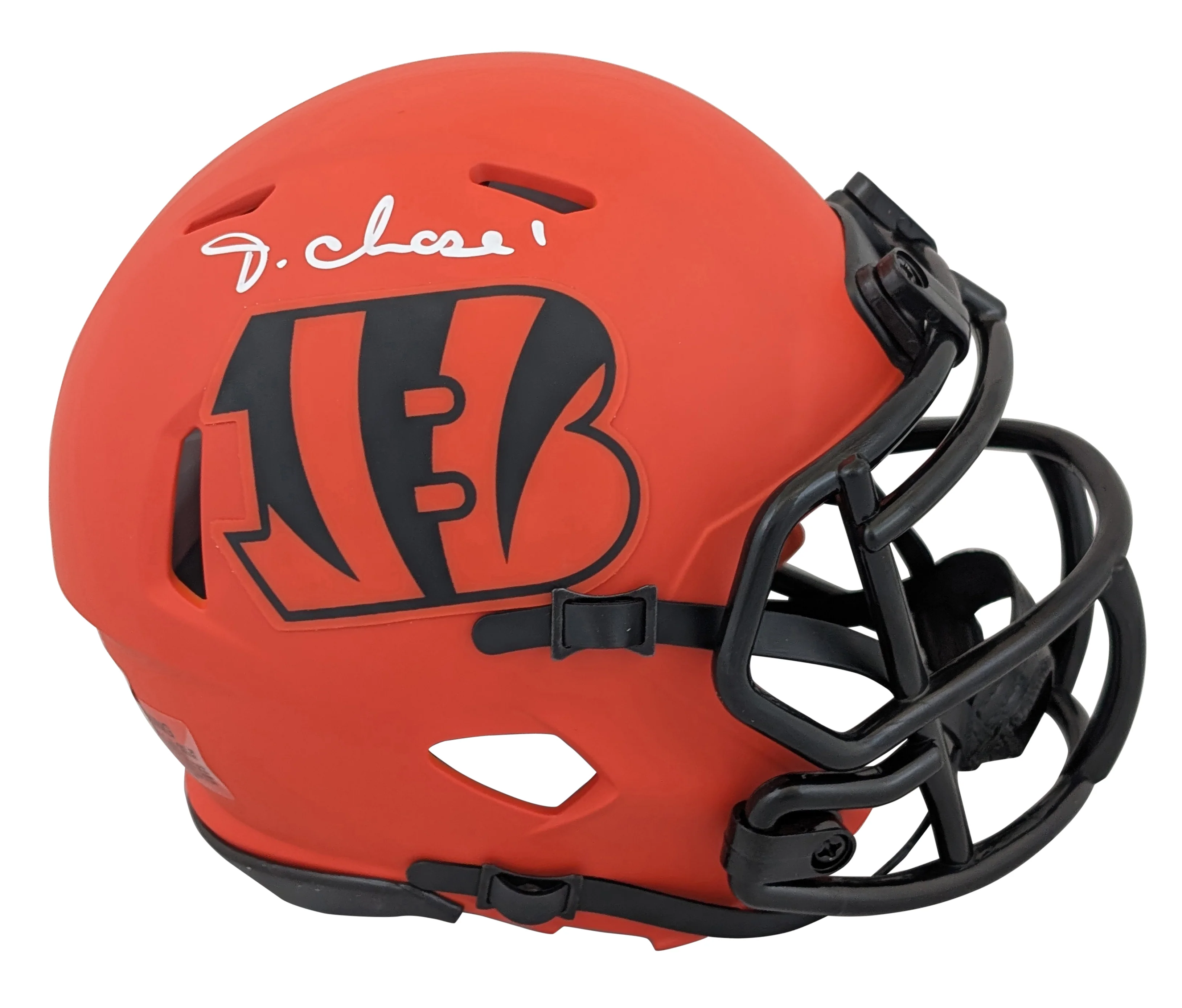 Bengals Ja'Marr Chase Signed Rave Speed Mini Helmet W/ Case BAS Witnessed - Image 3