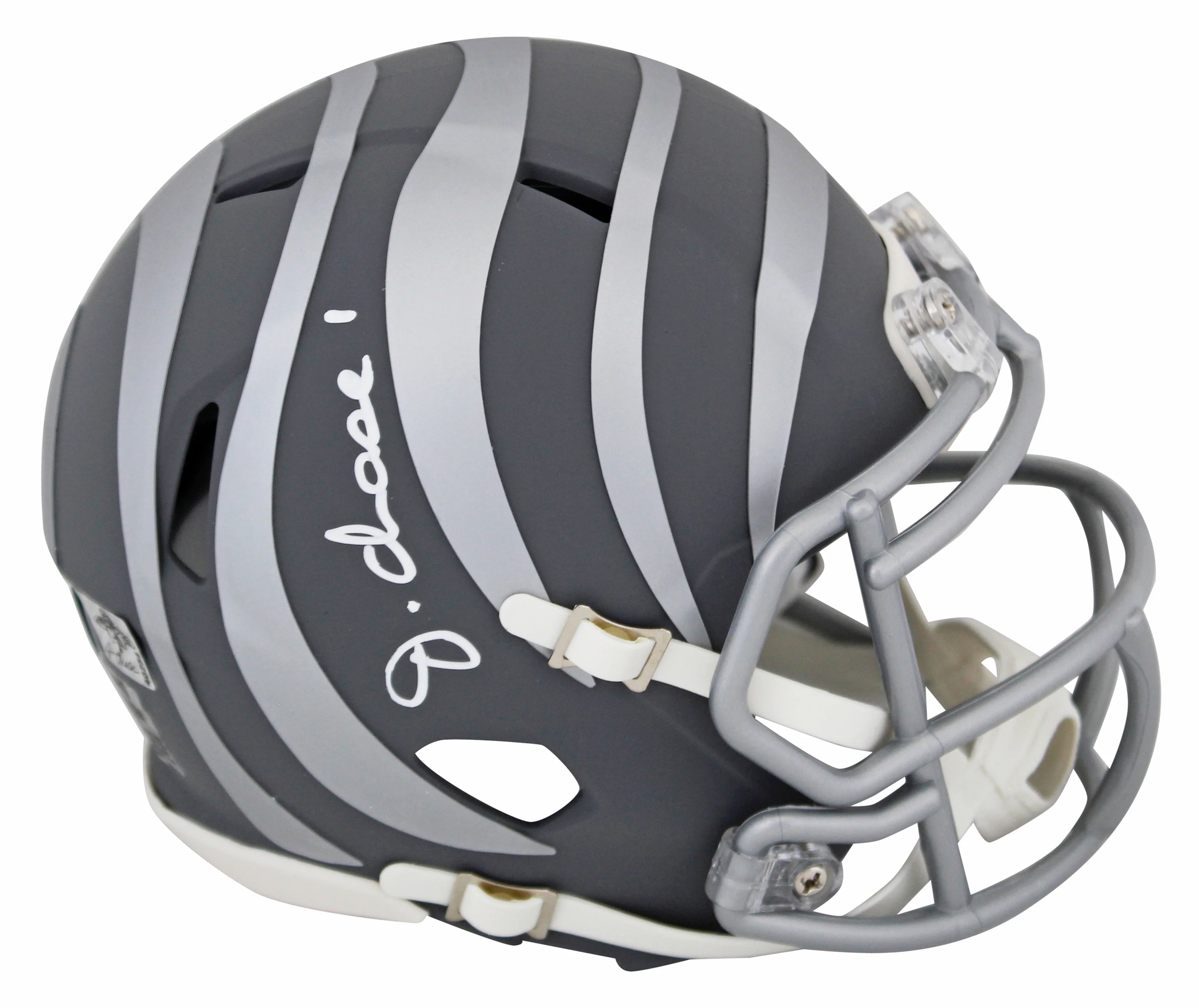 Bengals Ja'Marr Chase Signed Slate Speed Mini Helmet W/ Case BAS Witnessed - Image 3