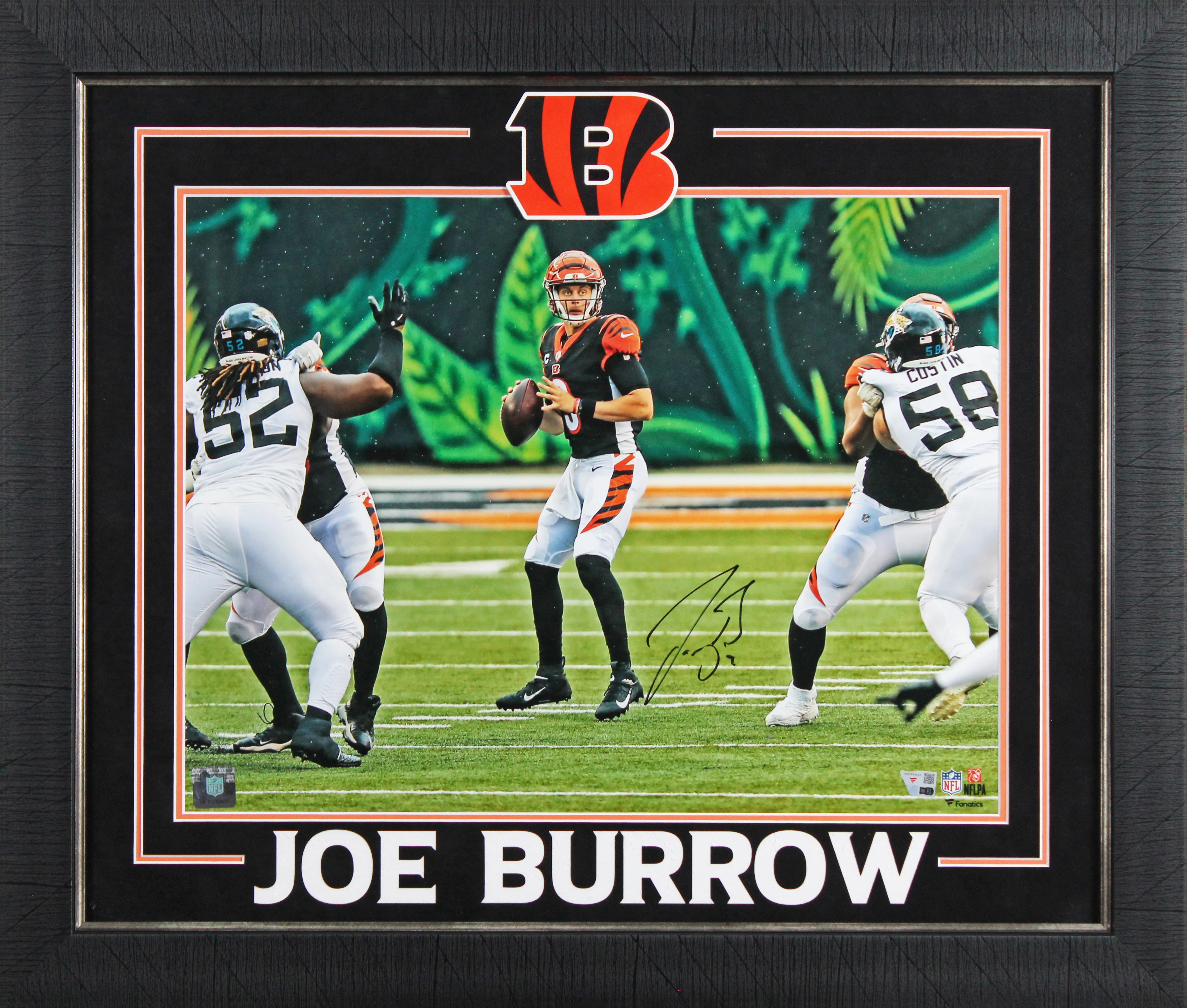 Bengals Joe Burrow Signed 16x20 Framed Horizontal Photo Vs Jaguars Fanatics - Image 2