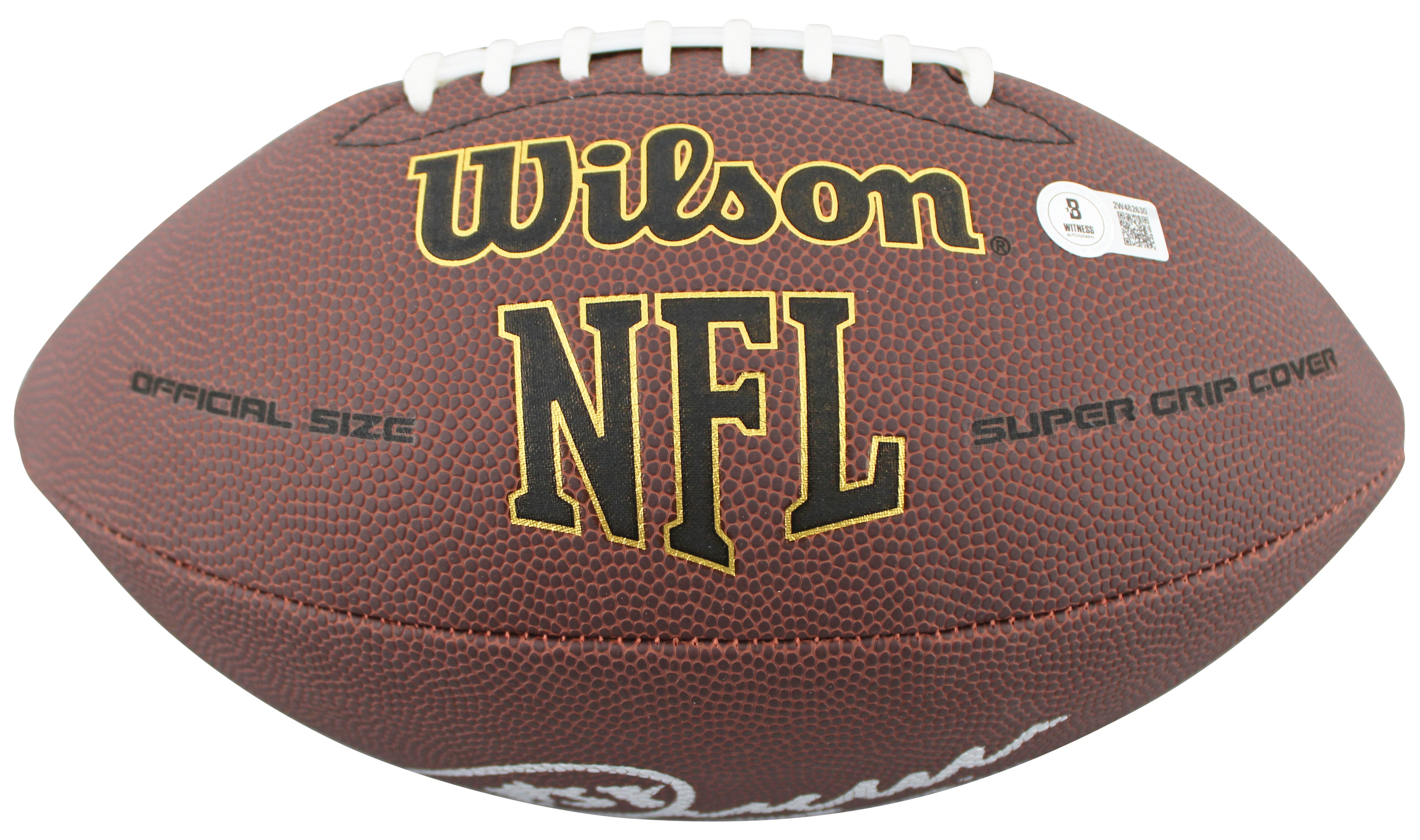 Bengals Joseph Ossai Signed Wilson Super Grip Football W/ Case BAS Witnessed - Image 4