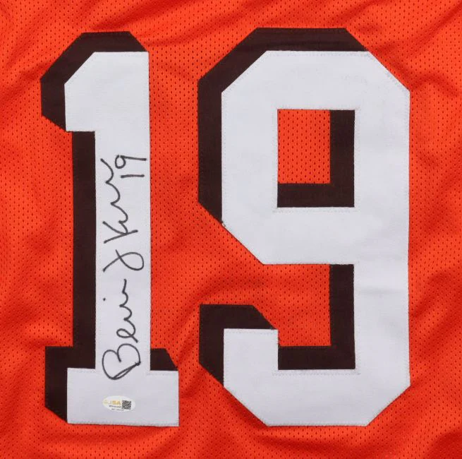 Bernie Kosar Cleveland Signed Orange Football Jersey JSA QR Hologram - Image 2