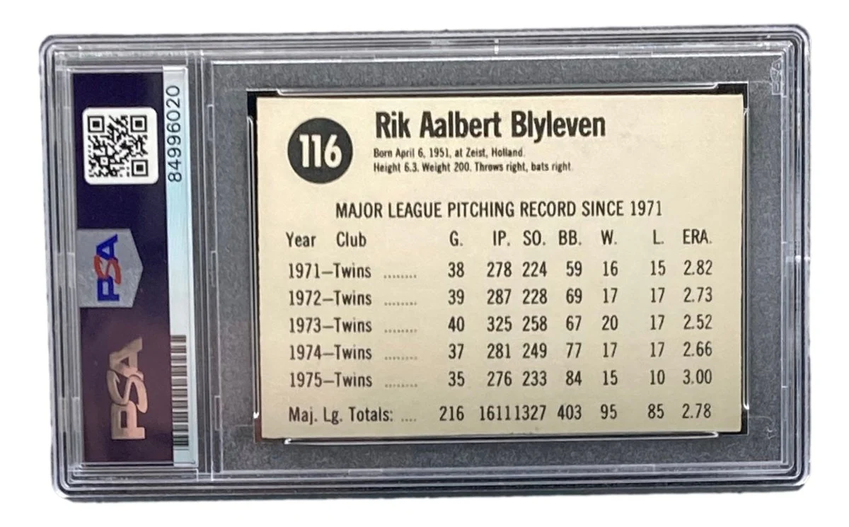 Bert Blyleven Signed Minnesota Twins 1976 Hostess #116 Trading Card PSA/DNA - Image 2