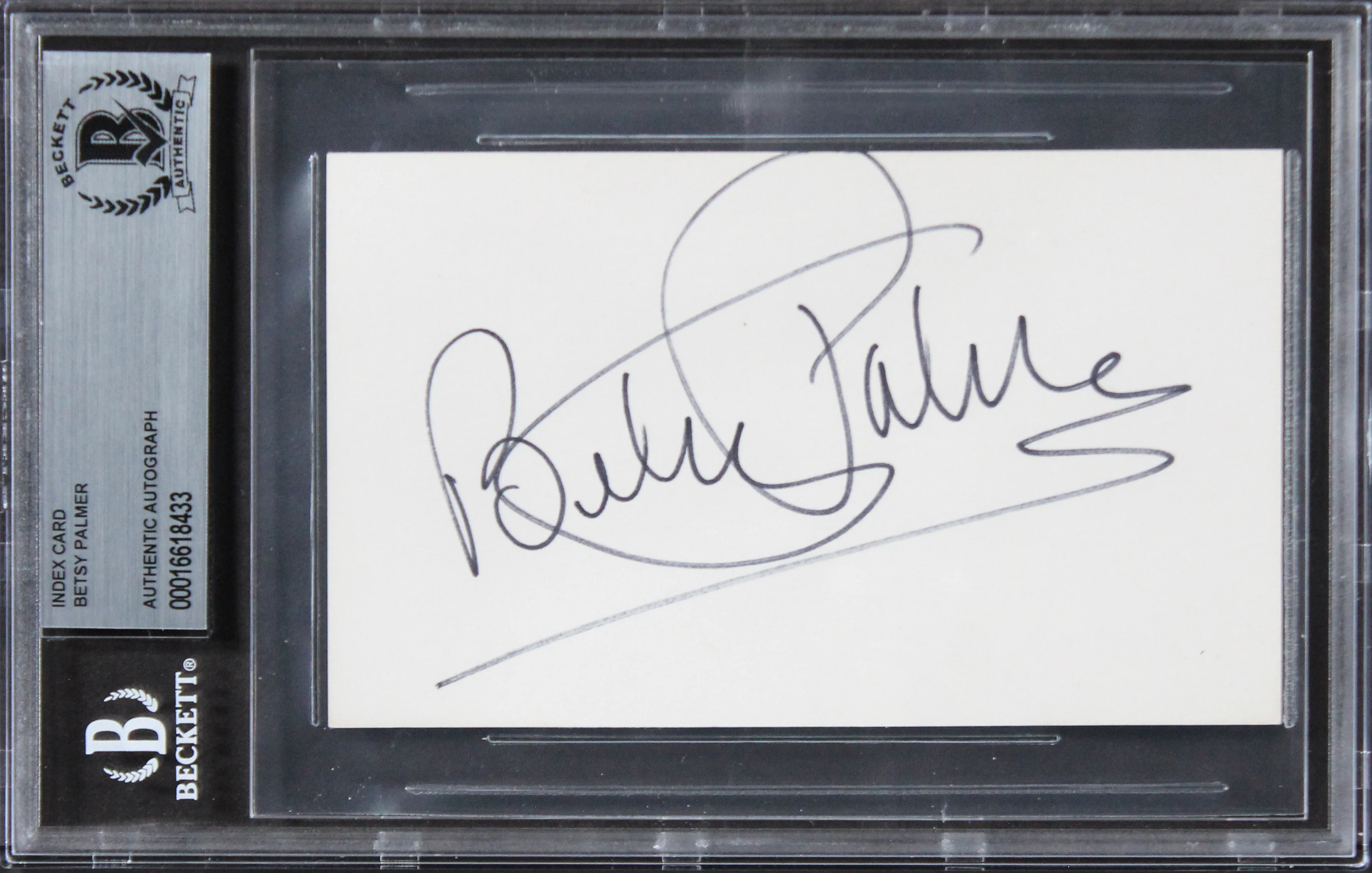 Betsy Palmer Friday The 13th Authentic Signed 3x5 Index Card BAS Slabbed - Image 2
