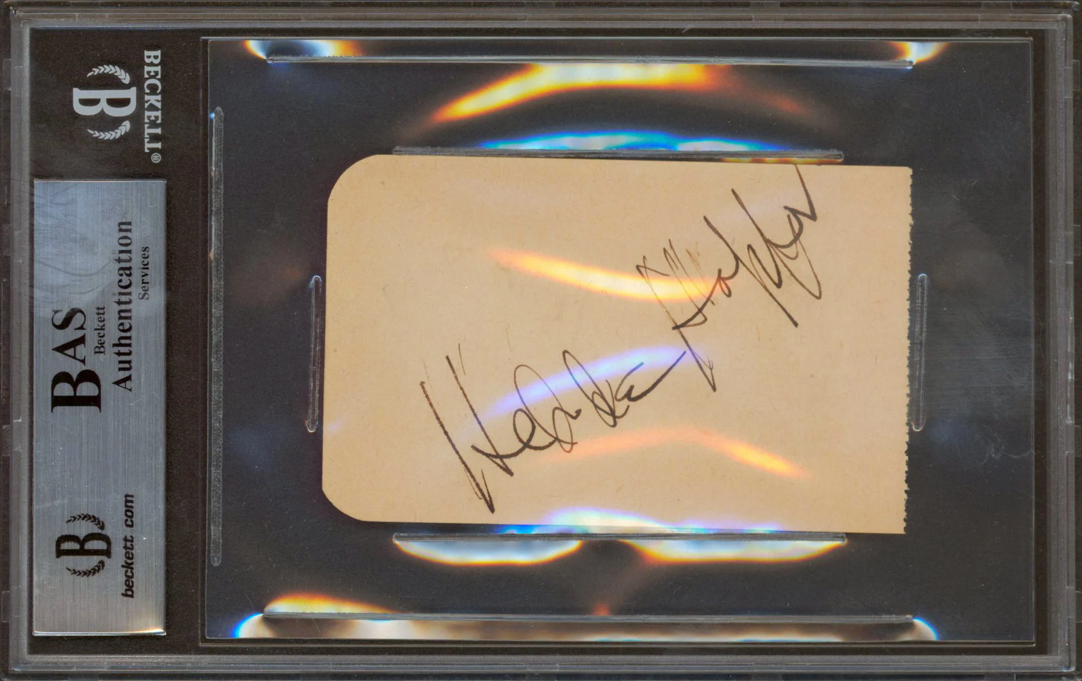 Betty Grable & Hedda Hopper Authentic Signed 2.4x3.85 Album Page BAS Slabbed - Image 3