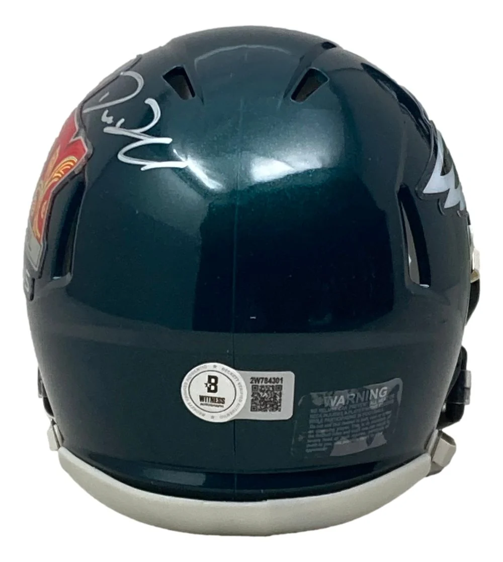 Big Dom DiSandro Signed Philadelphia Eagles Super Bowl 59 LIX Mini Speed Helmet BAS - Image 2