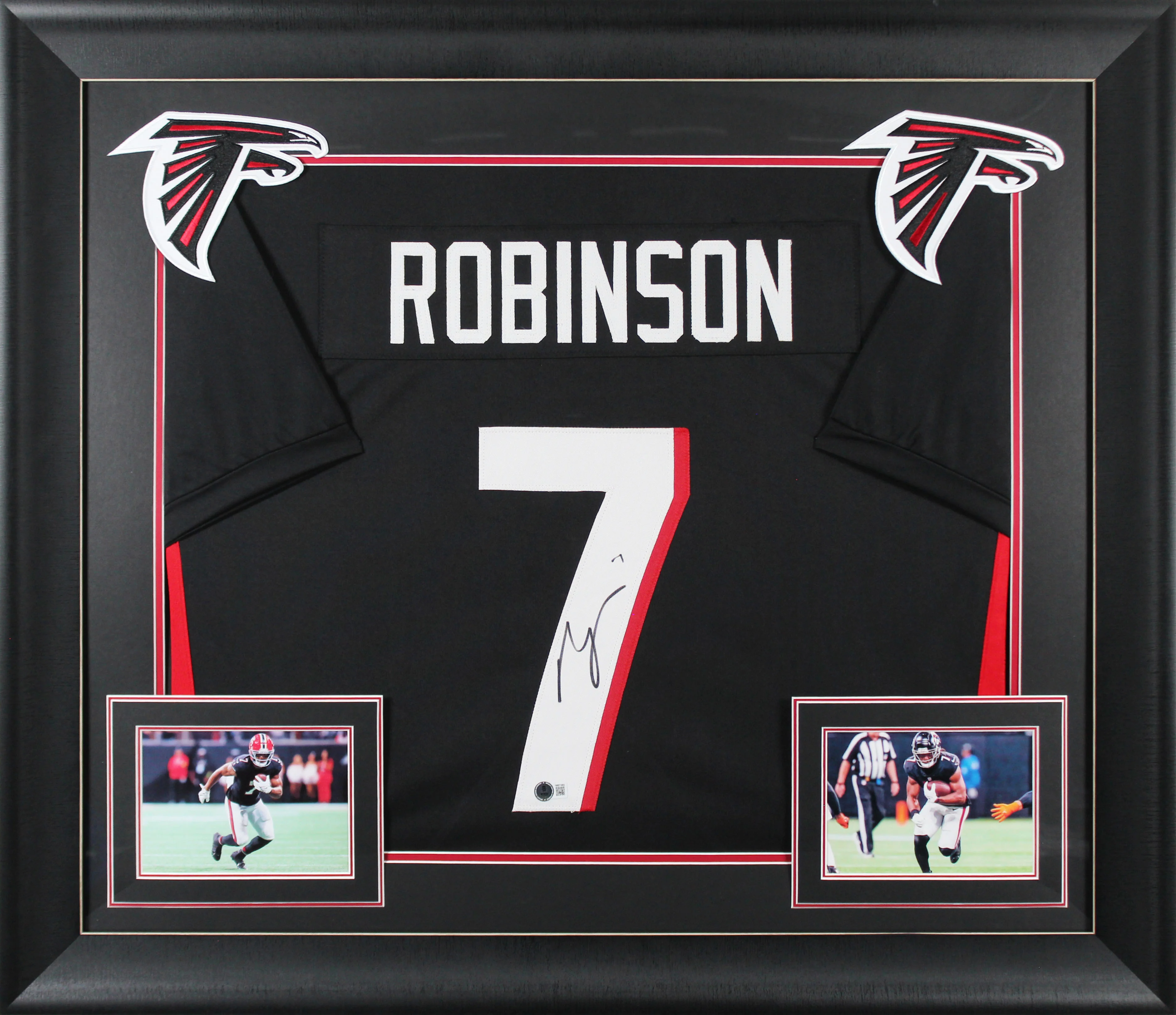 Bijan Robinson Authentic Signed Black Pro Style Framed Jersey Autographed BAS