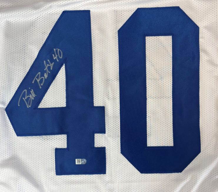Bill Bates Dallas Signed White Football Jersey Sports Integrity - Image 2