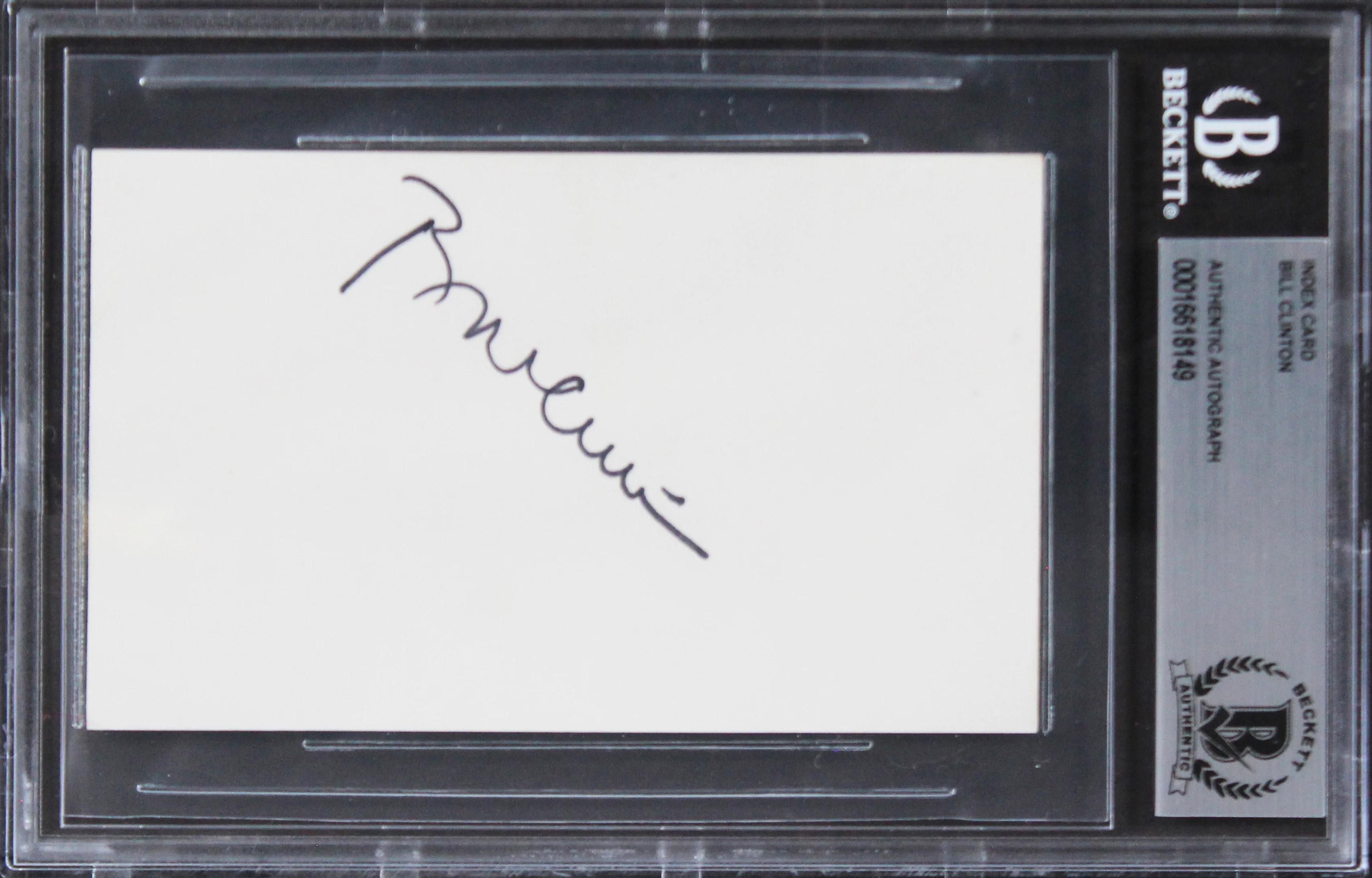 Bill Clinton Authentic Signed 3x5 Index Card Autographed BAS Slabbed - Image 2