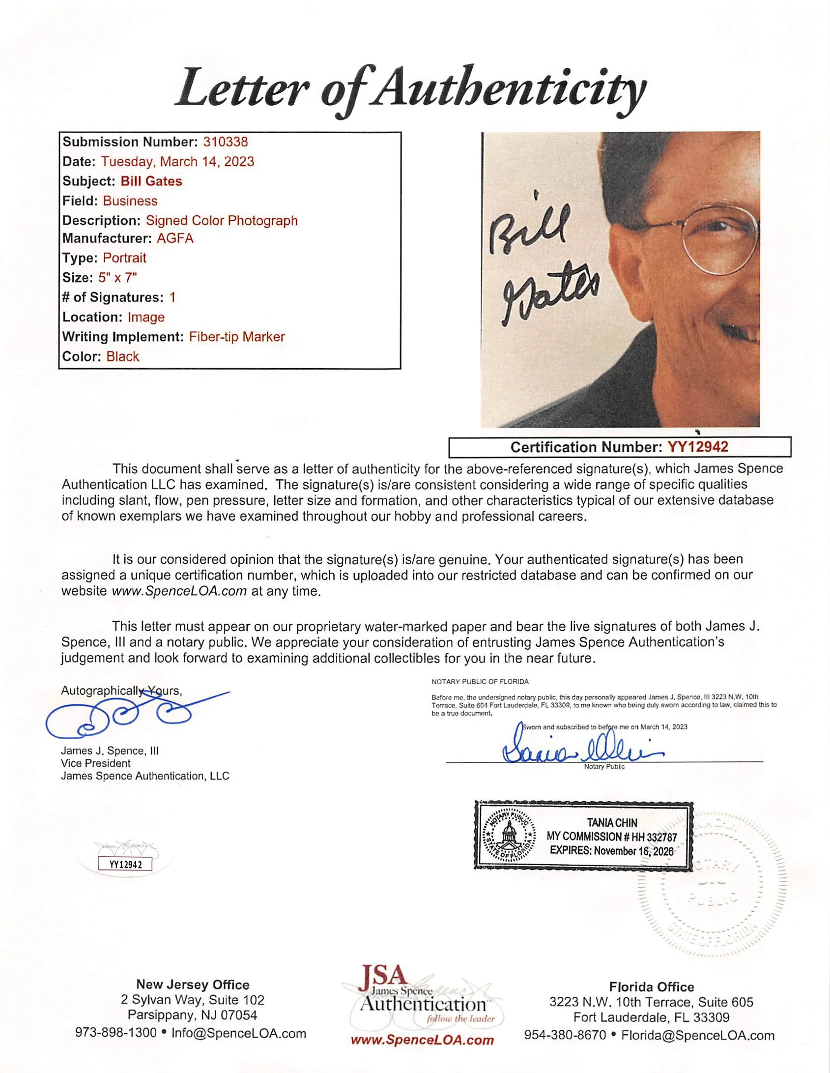 Bill Gates Authentic Signed Framed 5x7 Photo Autographed JSA #YY12942 - Image 4