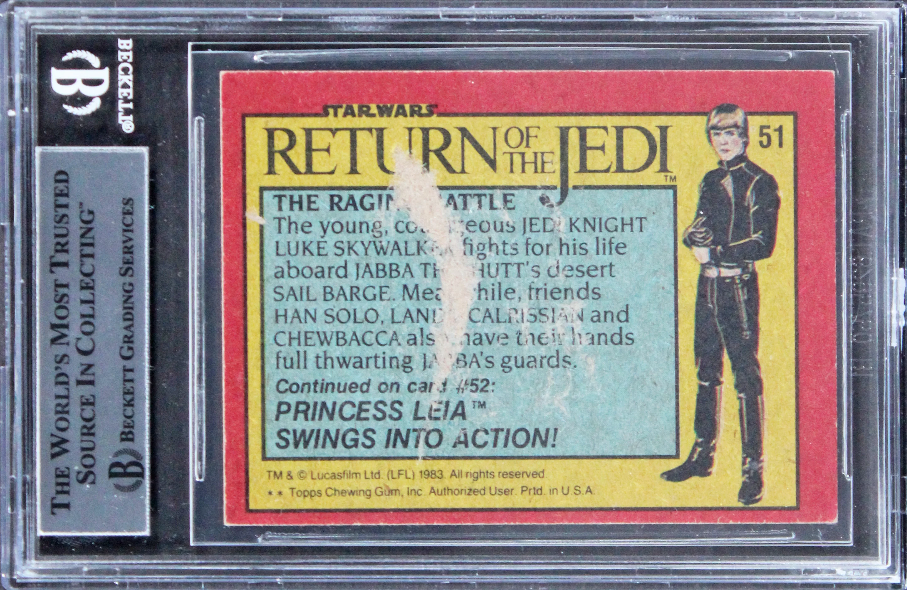 Bill Kreysler Alan Tompkins Signed 1983 SW Return Of The Jedi #51 Card BAS Slab - Image 3
