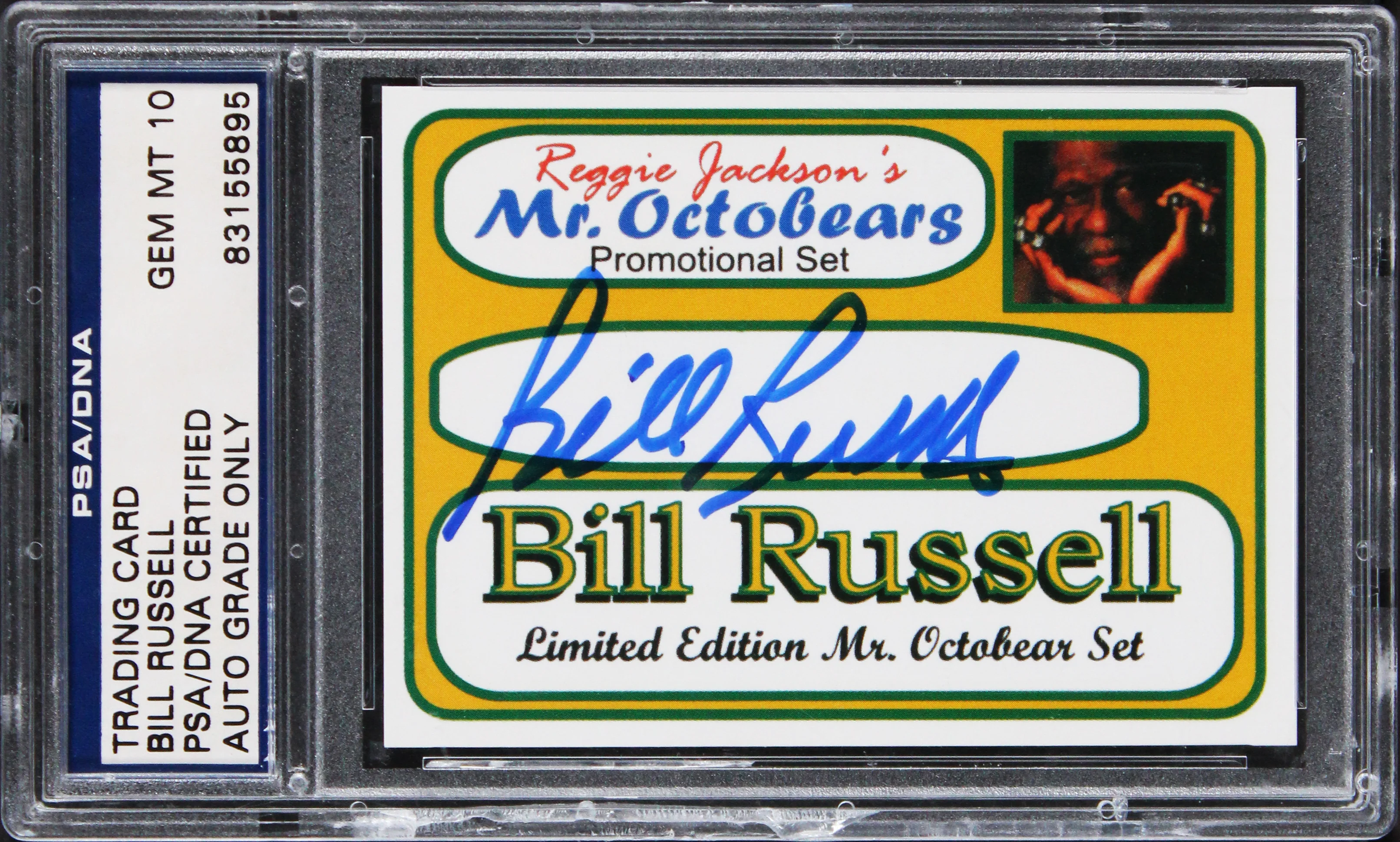 Bill Russell Signed Reggie Jackson's Mr. October's Promo Card Auto 10! PSA Slab - Image 2