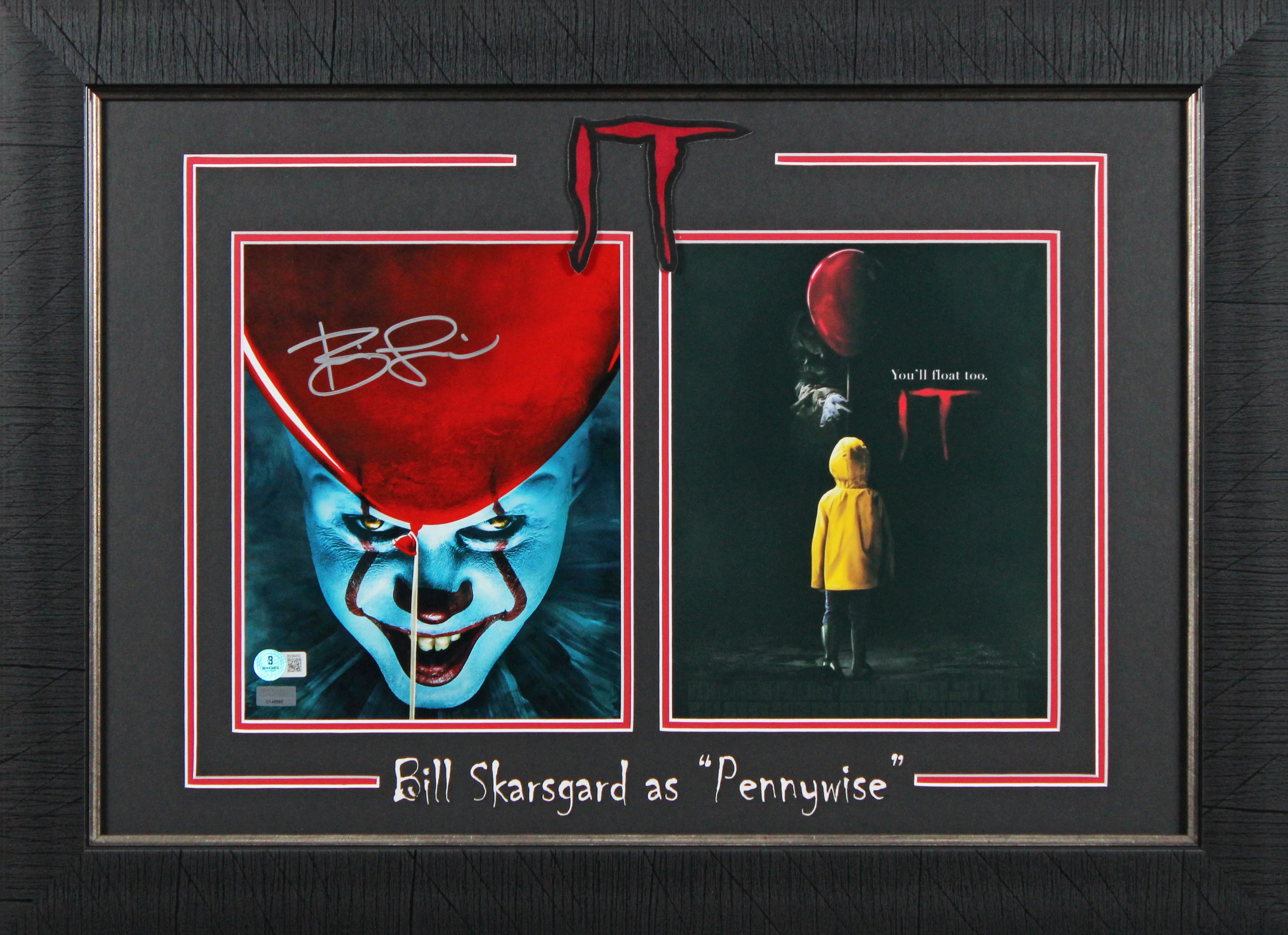 Bill Skarsgard Authentic Signed 8x10 Framed Vertical Pennywise Balloon Photo BAS - Image 2