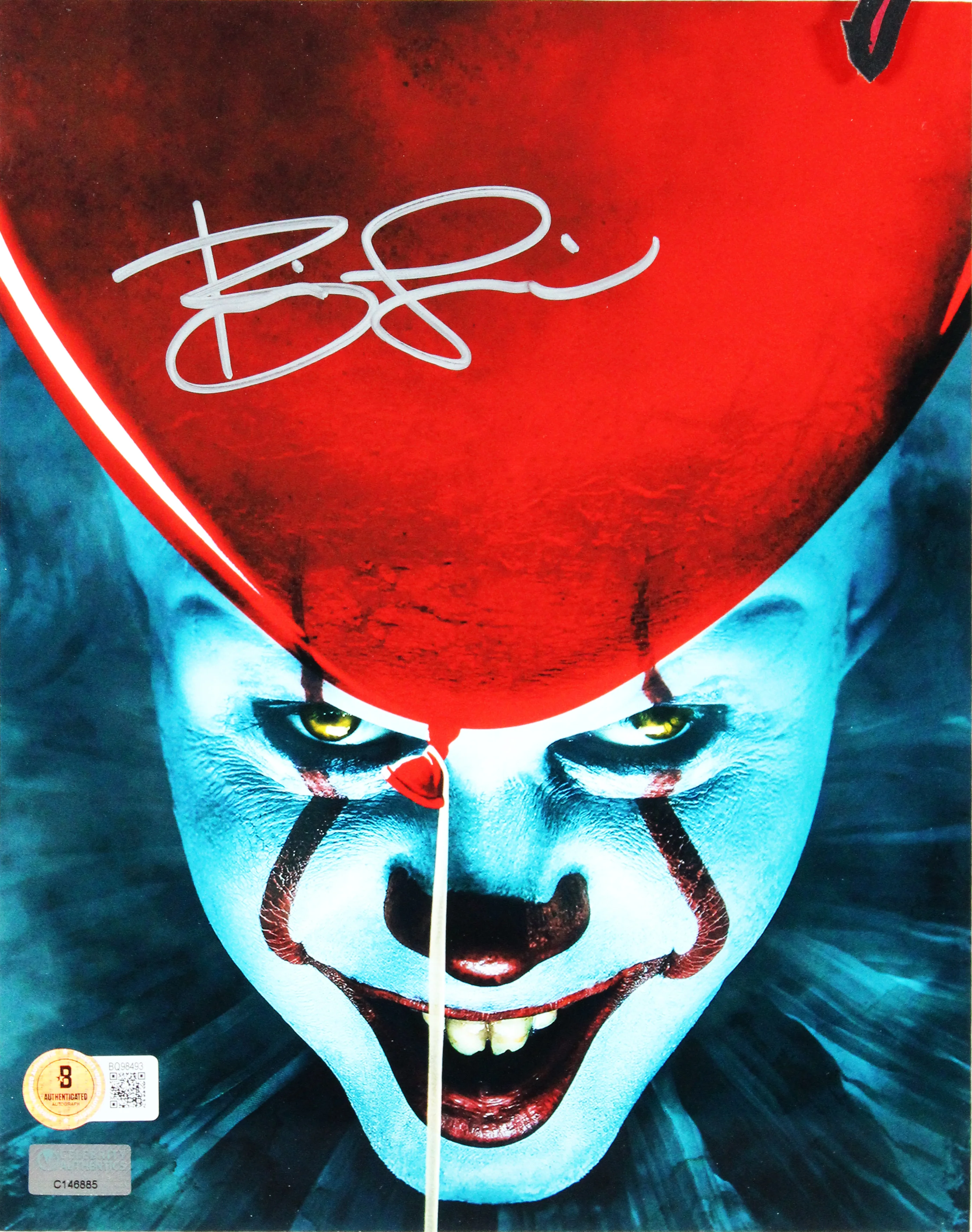 Bill Skarsgard Authentic Signed 8x10 Framed Vertical Pennywise Balloon Photo BAS - Image 3