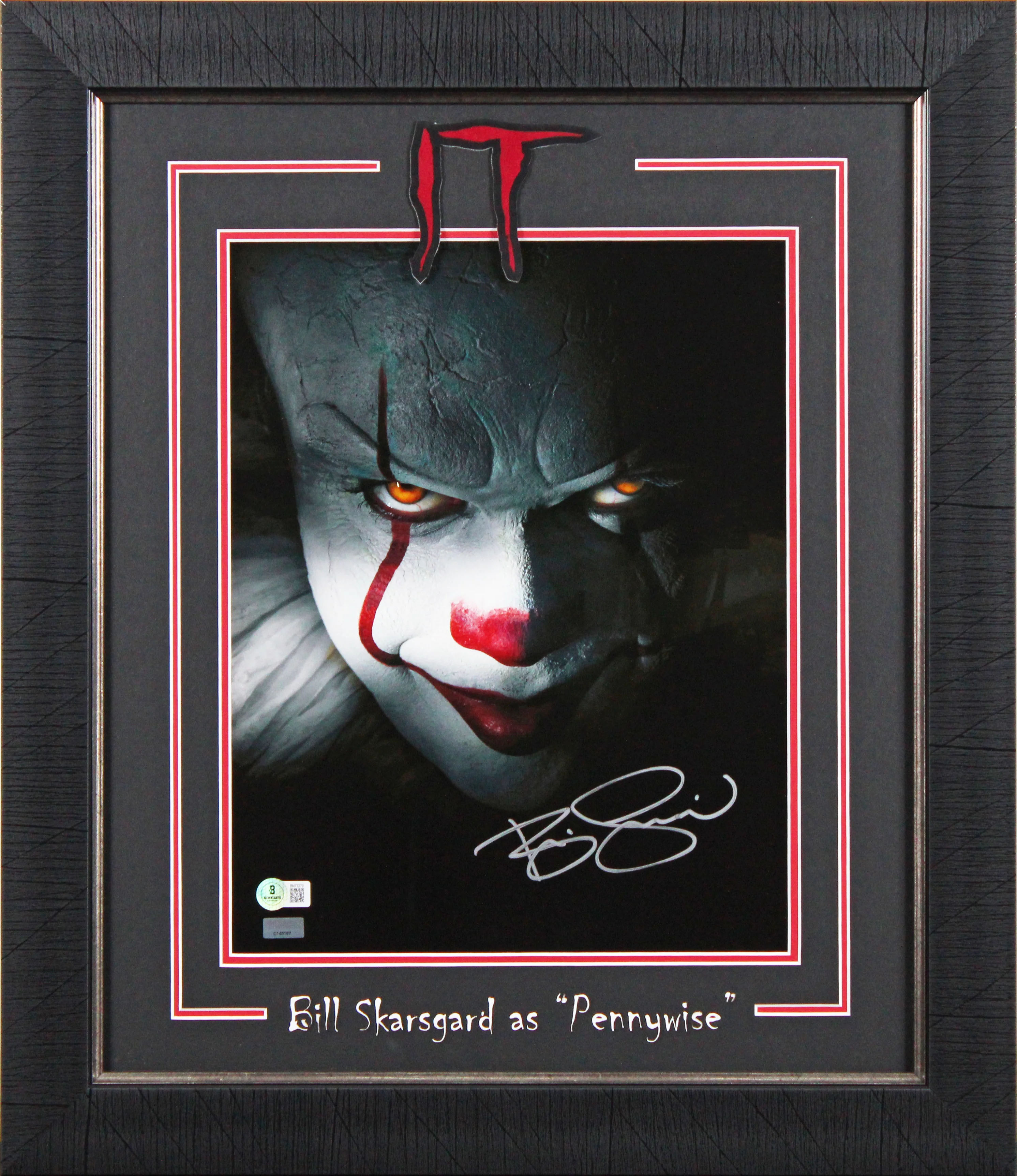Bill Skarsgard Signed 11x14 Framed Vertical Pennywise Closeup Photo BAS - Image 2