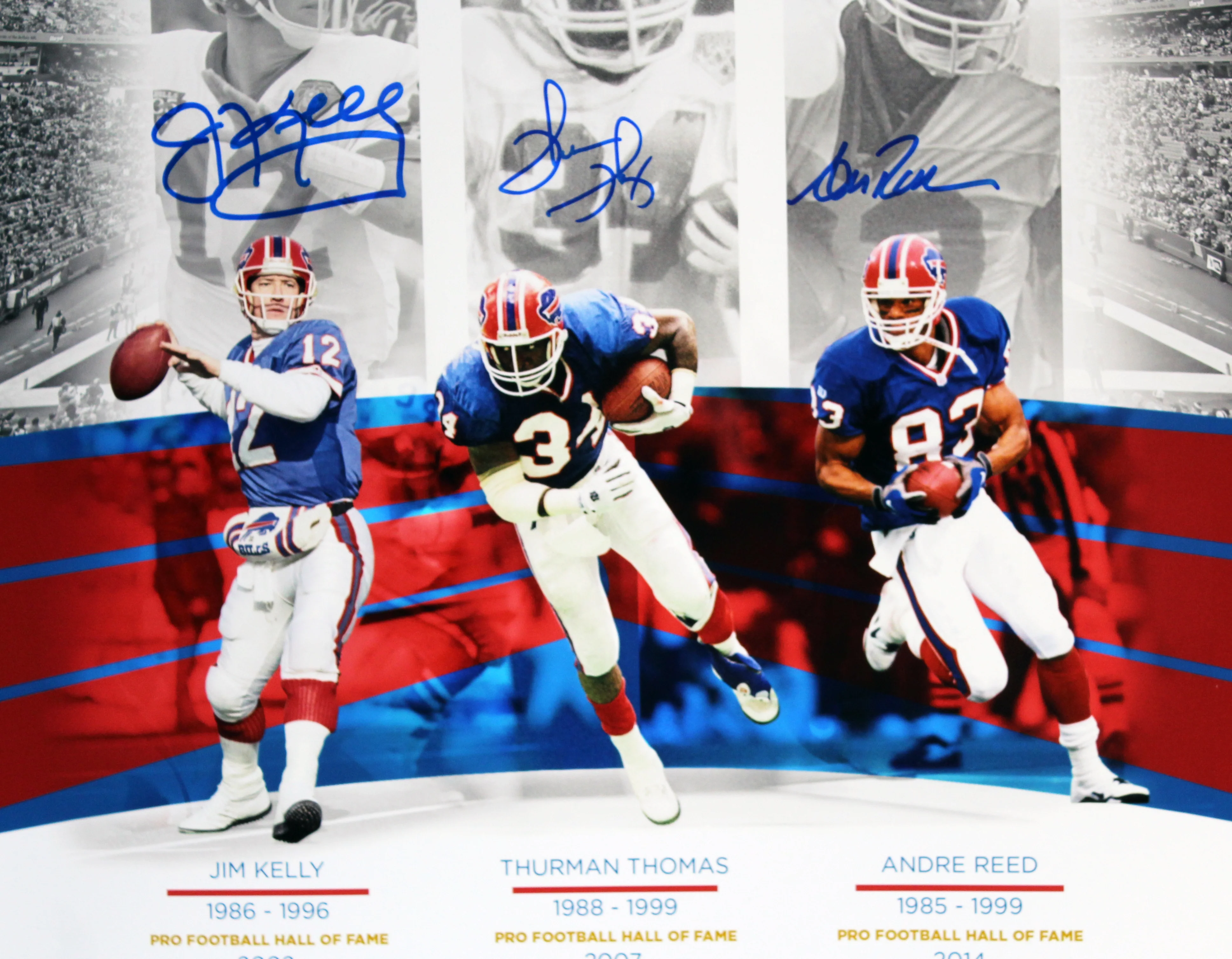 Bills (3) Kelly, Thomas & Reed Authentic Signed 16x20 Photo BAS Witnessed - Image 3
