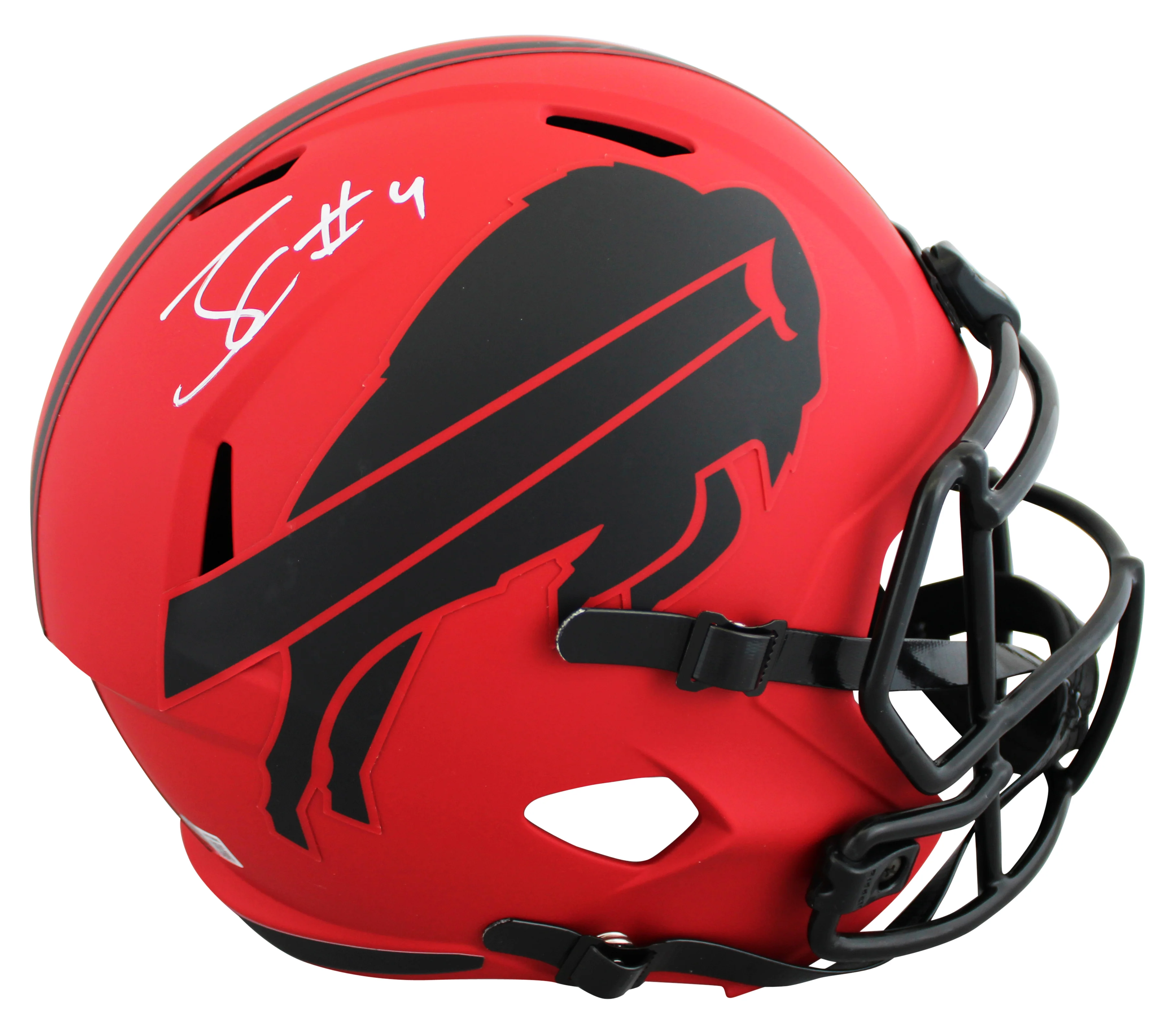 Bills James Cook Signed Rave Full Size Speed Rep Helmet W/ Case BAS Witnessed - Image 3