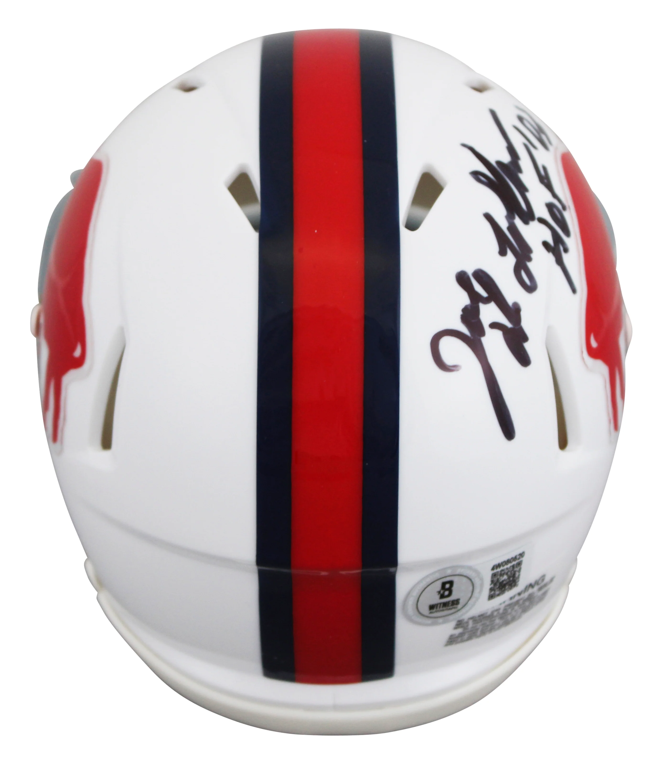 Bills Joe DeLamielleure "HOF 03" Signed 1965-73 TB Speed Mini Helmet BAS Witness - Image 3