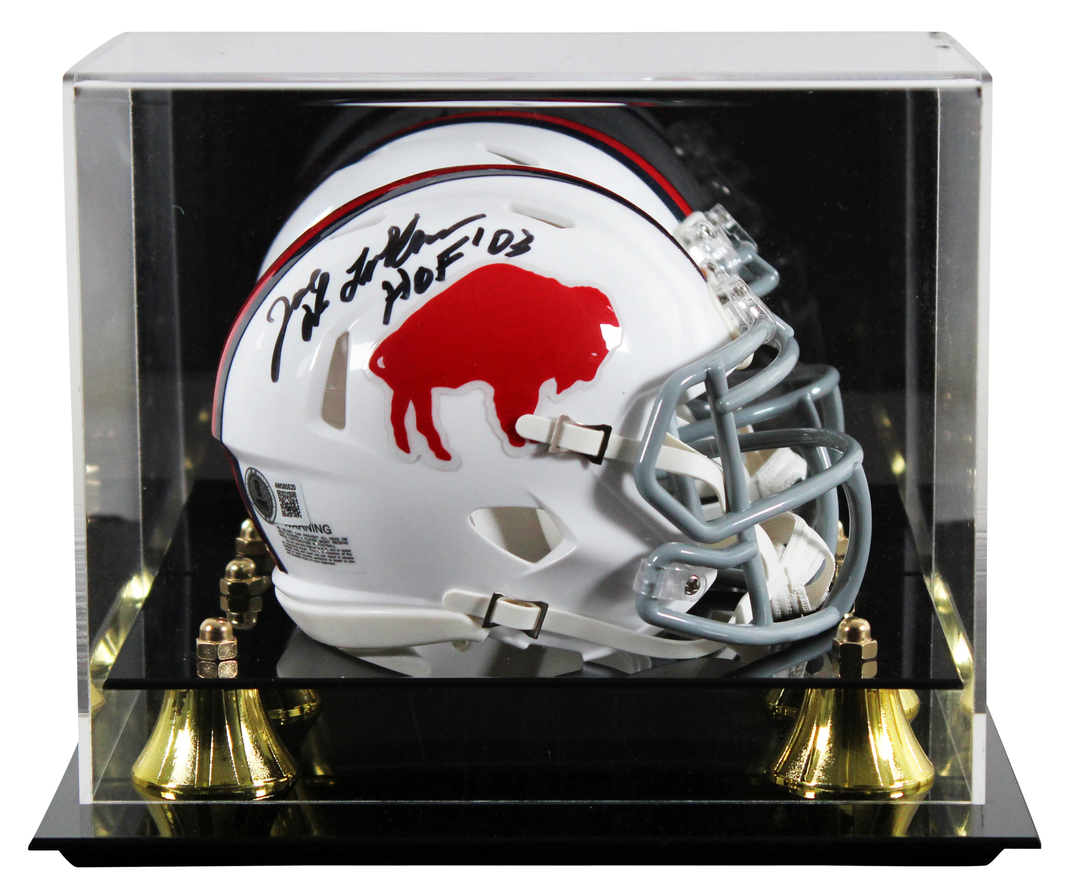 Bills Joe DeLamielleure "HOF 03" Signed 1965-73 TB Speed Mini Helmet W/ Case BAS - Image 2