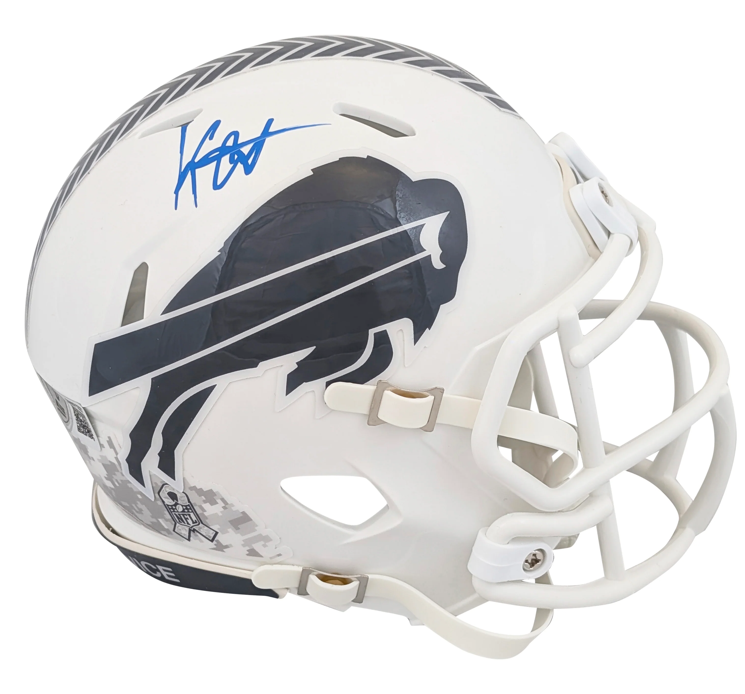 Bills Keon Coleman Signed Salute To Service III Speed Mini Helmet W/ Case BAS W - Image 3