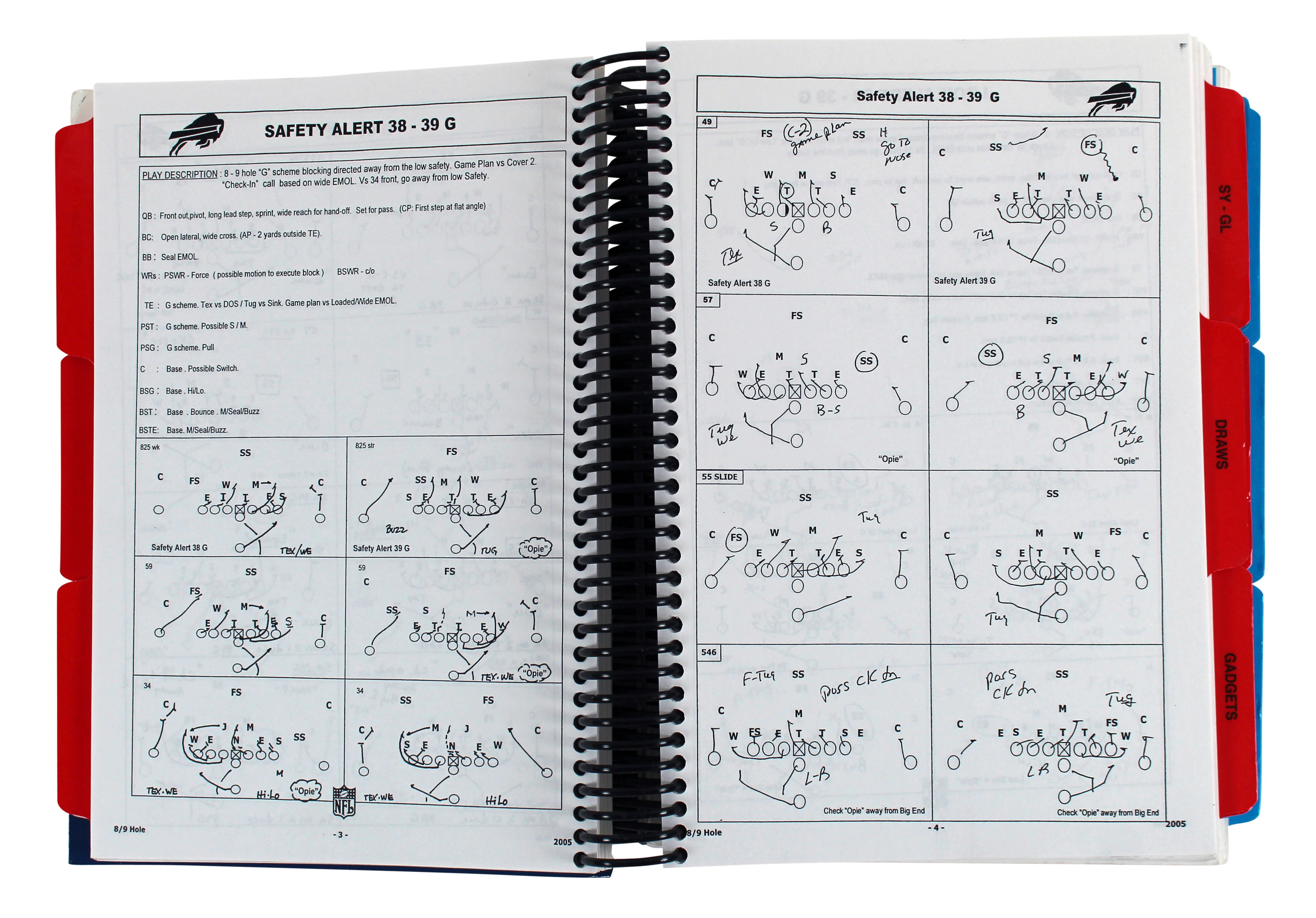 Bills Mike Mularkey "Go Bills!" Authentic Signed 2004-05 Offensive Playbook BAS - Image 6