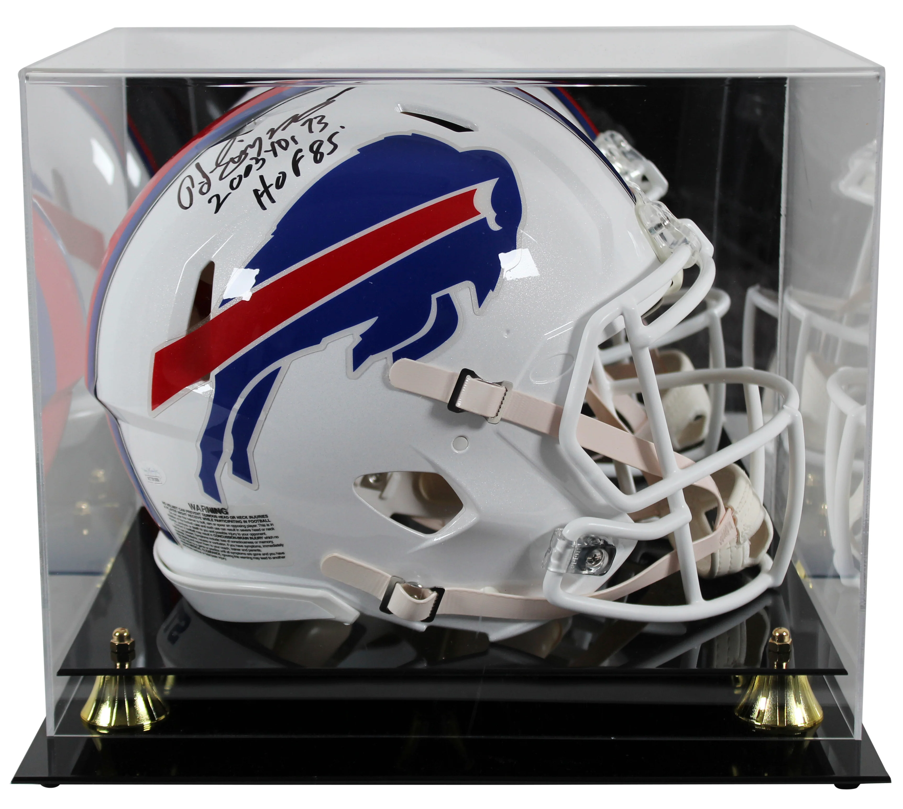 Bills O.J. Simpson "2x Insc" Signed F/S Speed Proline Helmet w/ Case JSA Witness - Image 2