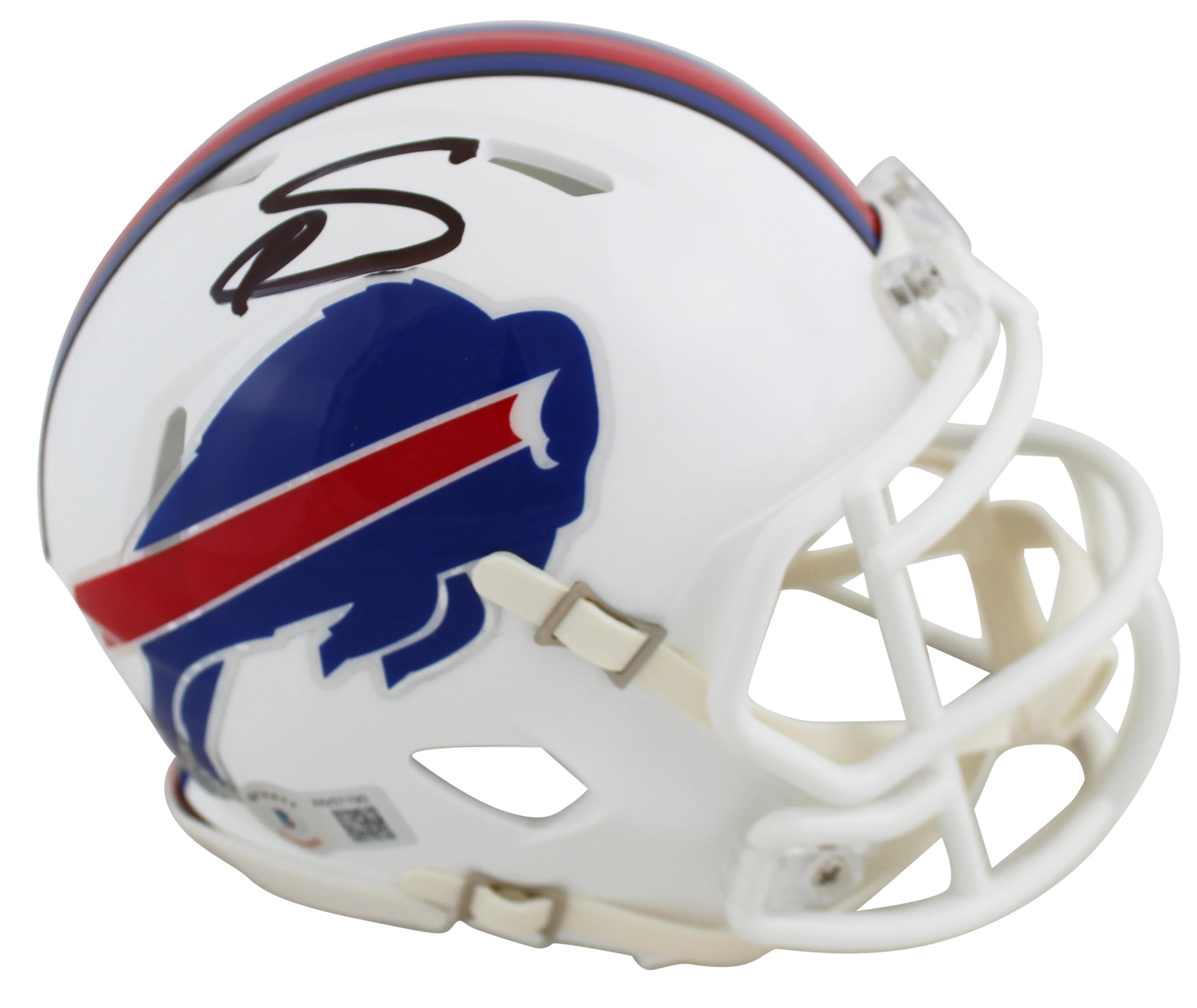 Bills Stefon Diggs Authentic Signed White Speed Mini Helmet BAS Witnessed - Image 2