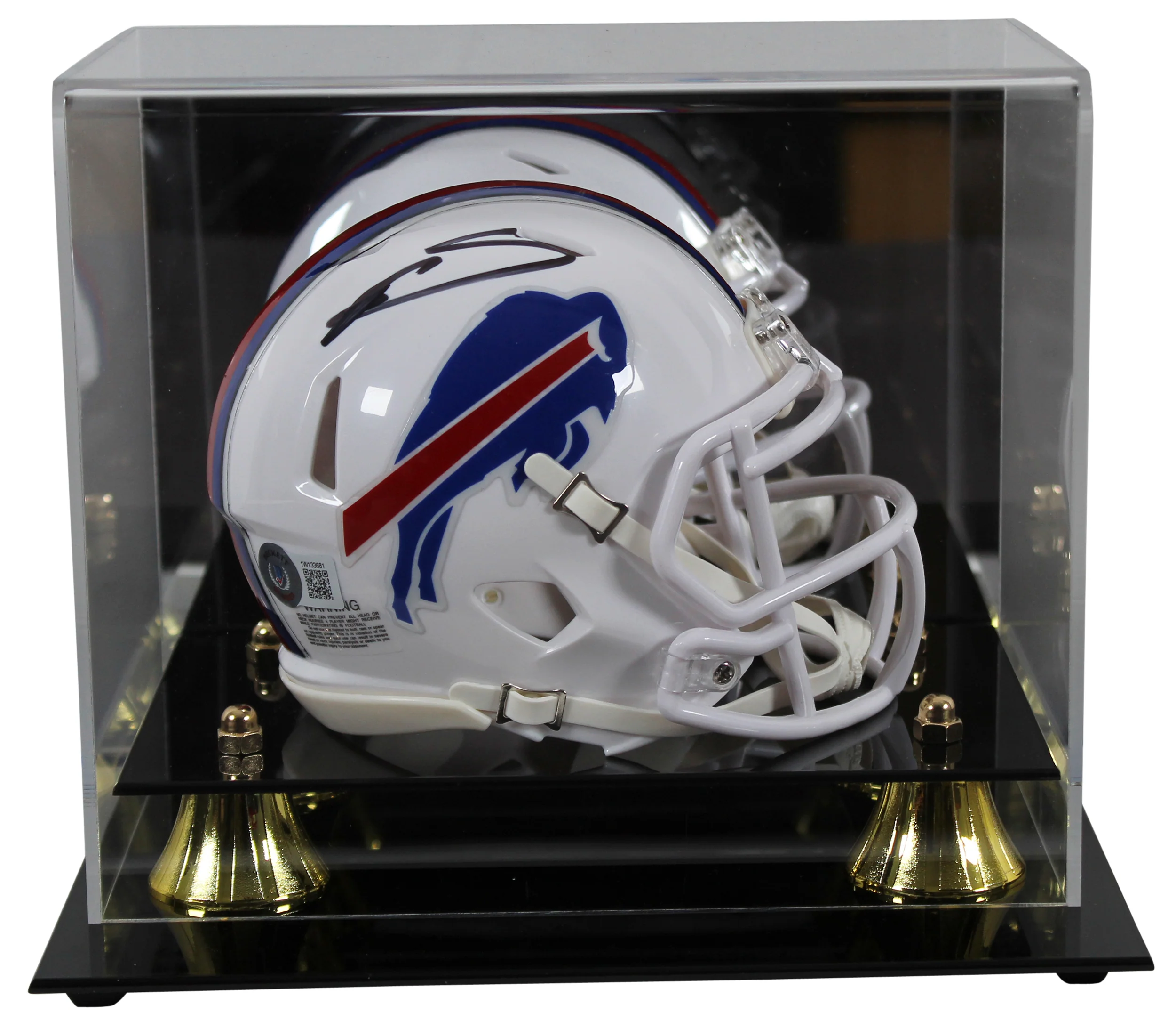 Bills Stefon Diggs Authentic Signed White Speed Mini Helmet w/ Case BAS Witness - Image 2