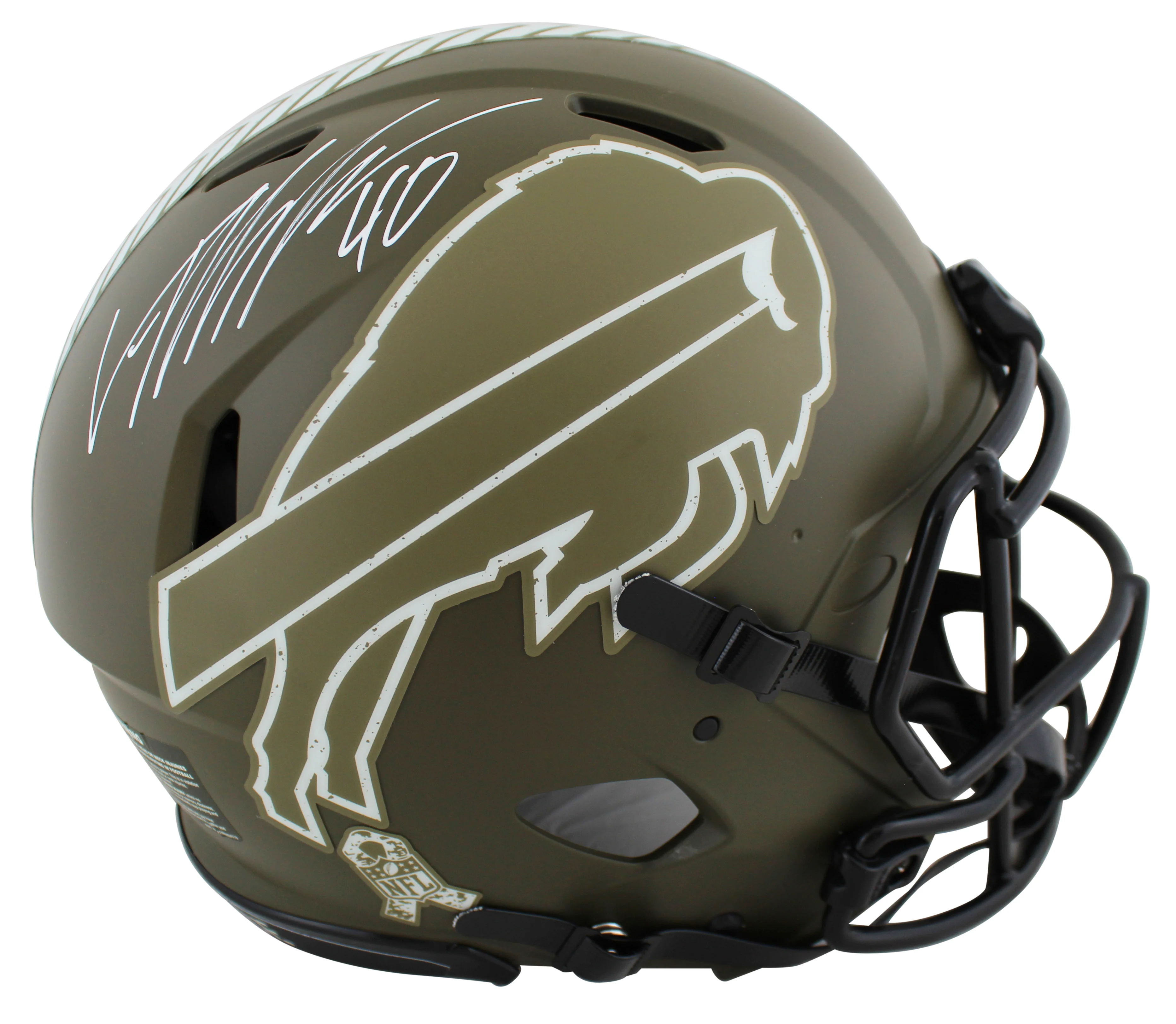 Bills Von Miller Signed Salute To Service Full Size Speed Proline Helmet BAS Wit - Image 2
