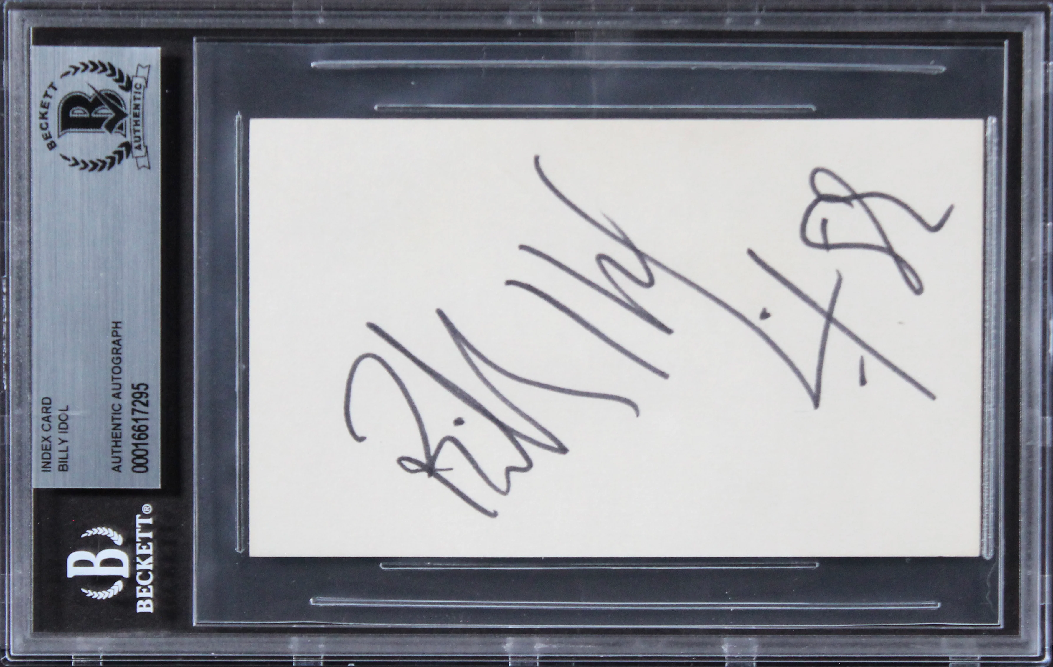 Billy Idol Musician Authentic Signed 3x5 Index Card Autographed BAS Slabbed - Image 2