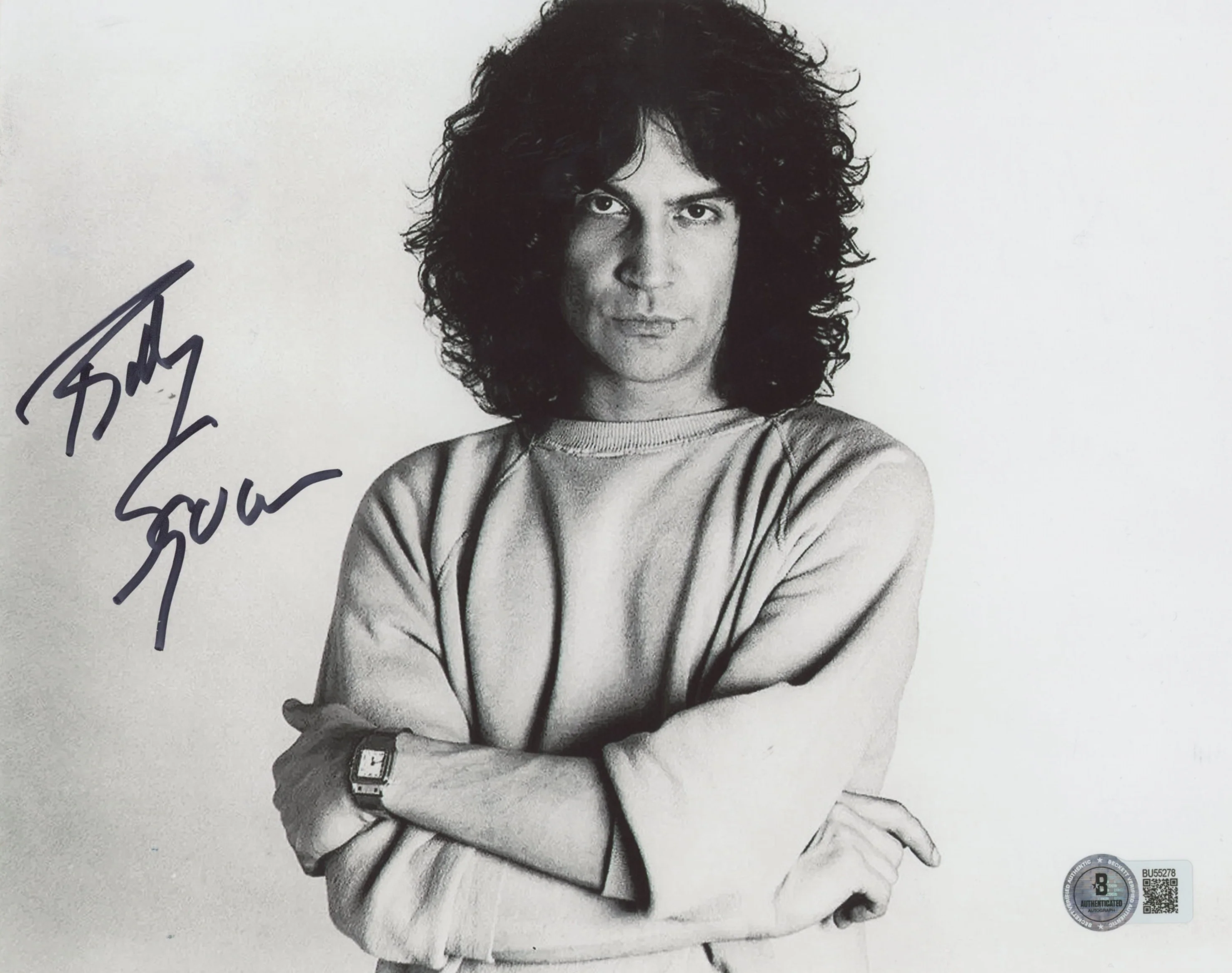 Billy Squier Musician Authentic Signed 8x10 Black & White Horizontal Photo BAS 1 - Image 2