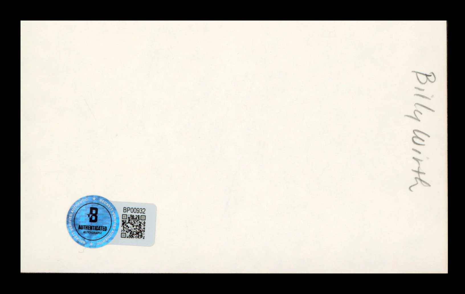 Billy Wirth The Lost Boys Authentic Signed 3x5 Index Card BAS #BP00932 - Image 3
