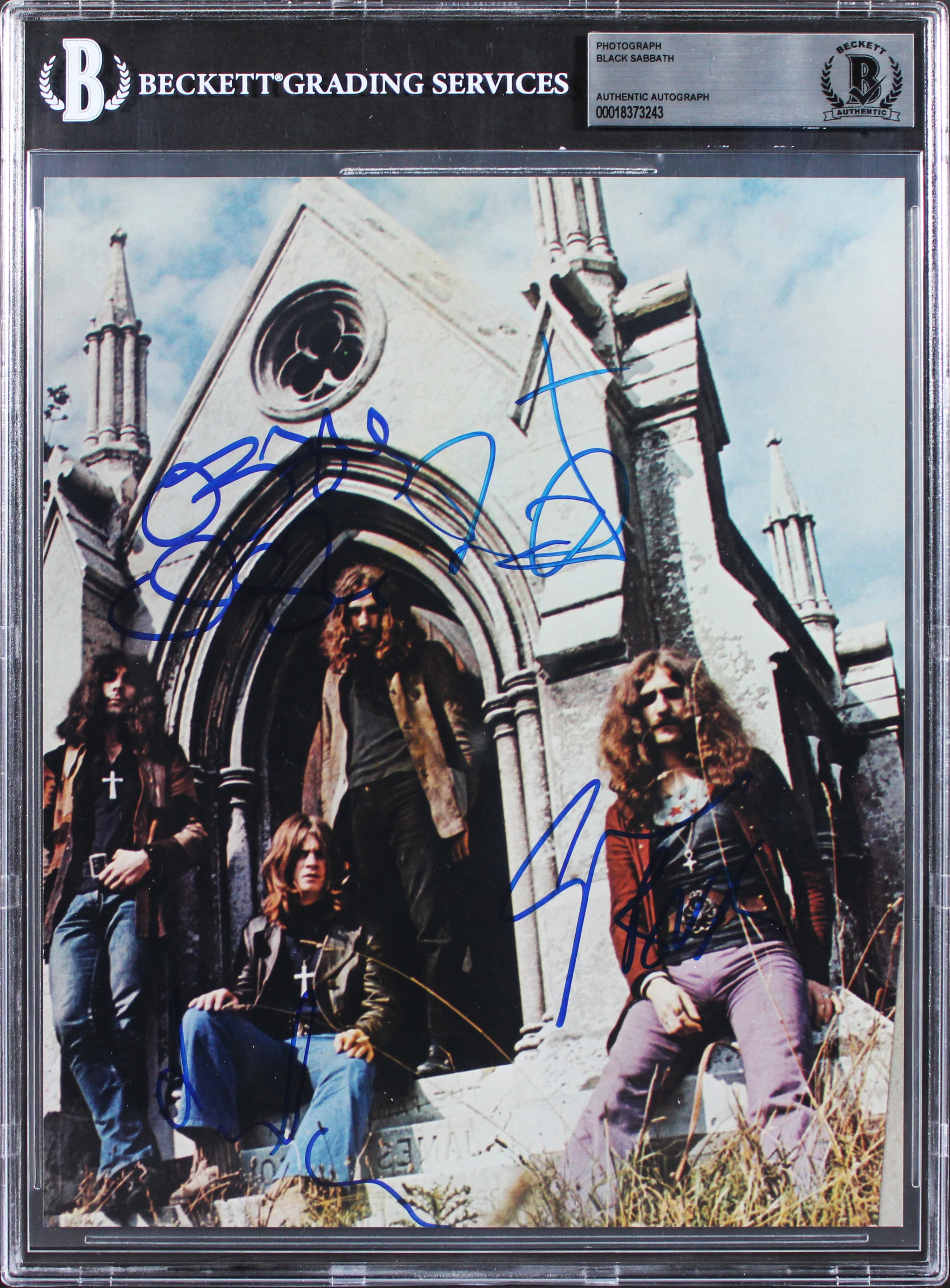 Black Sabbath (4) Osbourne, Butler, Ward & Iommi Signed 8x10 Photo BAS Slabbed - Image 2