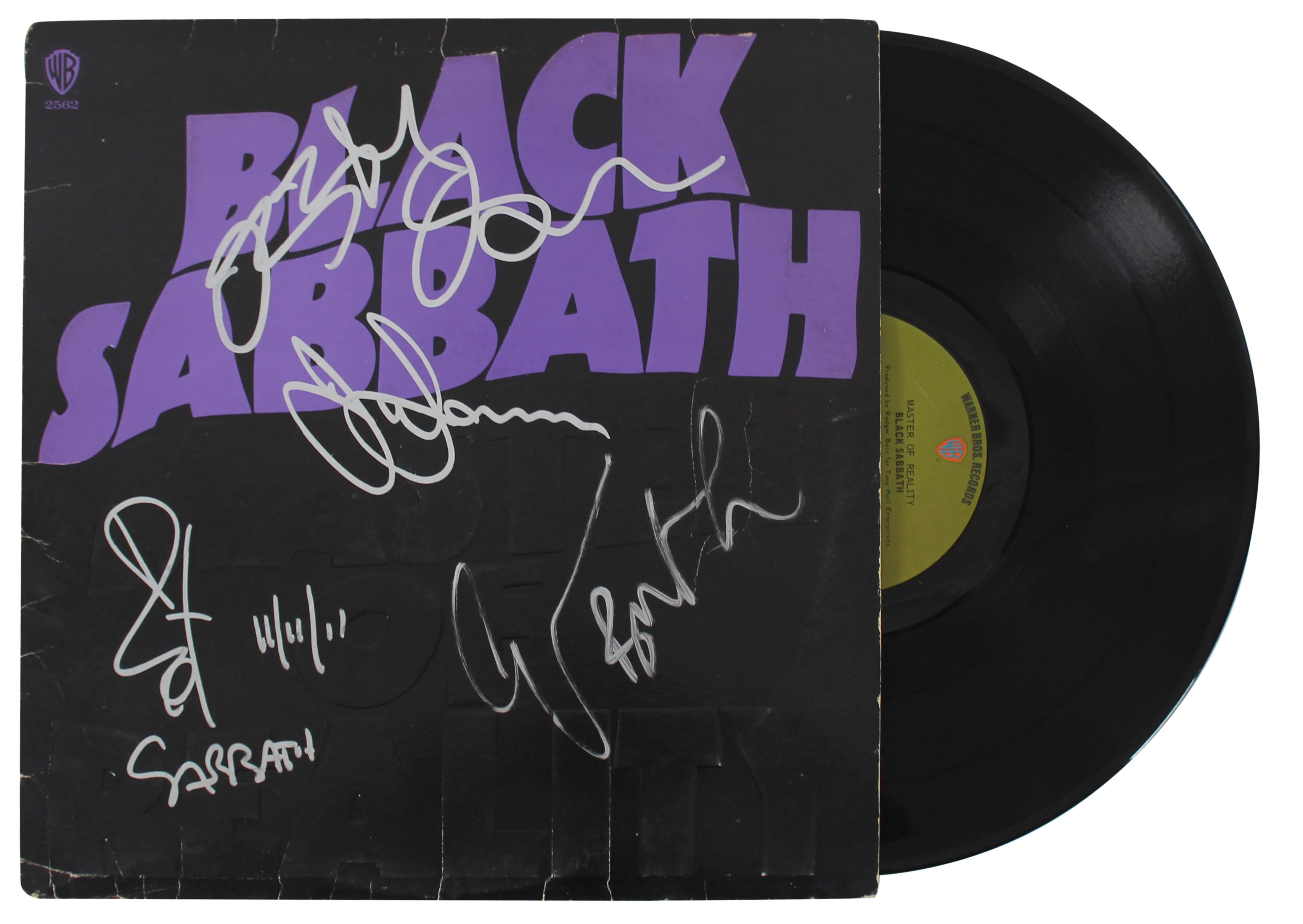 Black Sabbath (4) Osbourne, Iommi, Ward & Butler Signed Album Cover w Vinyl PSA - Image 2