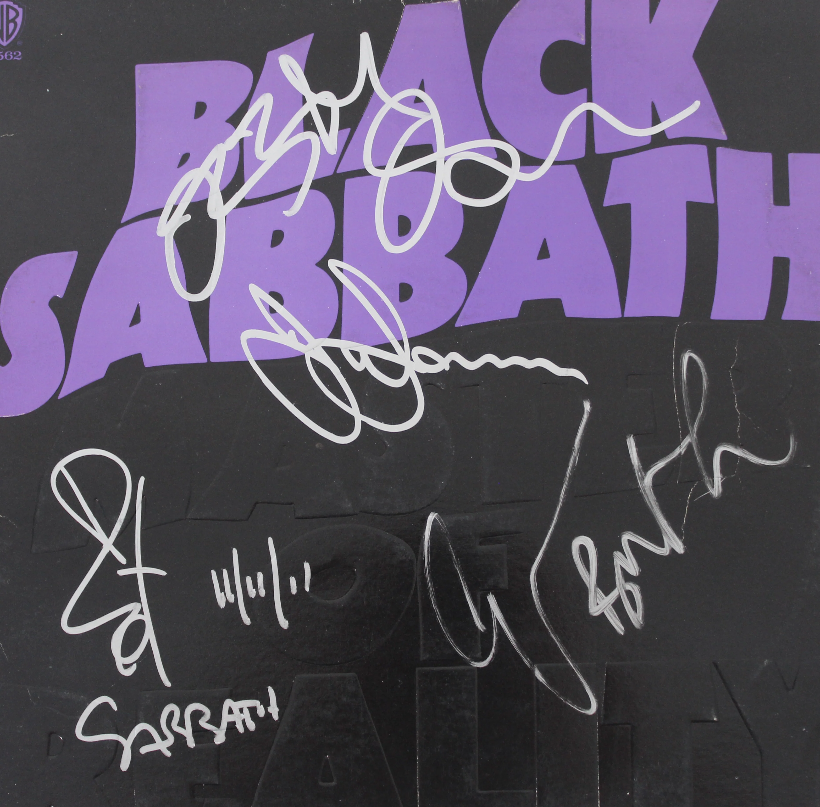 Black Sabbath (4) Osbourne, Iommi, Ward & Butler Signed Album Cover w Vinyl PSA - Image 3