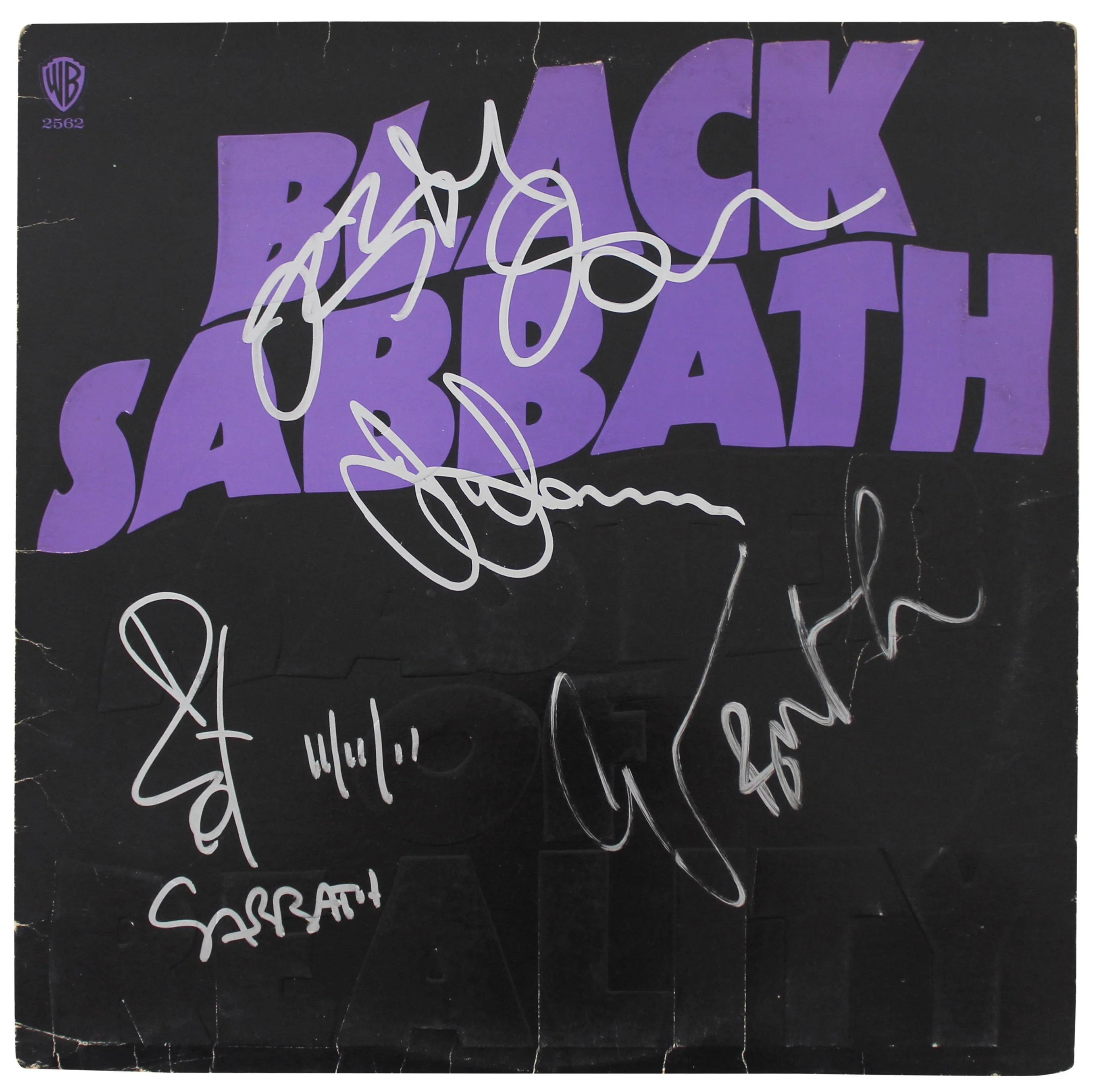 Black Sabbath (4) Osbourne, Iommi, Ward & Butler Signed Album Cover w Vinyl PSA - Image 4