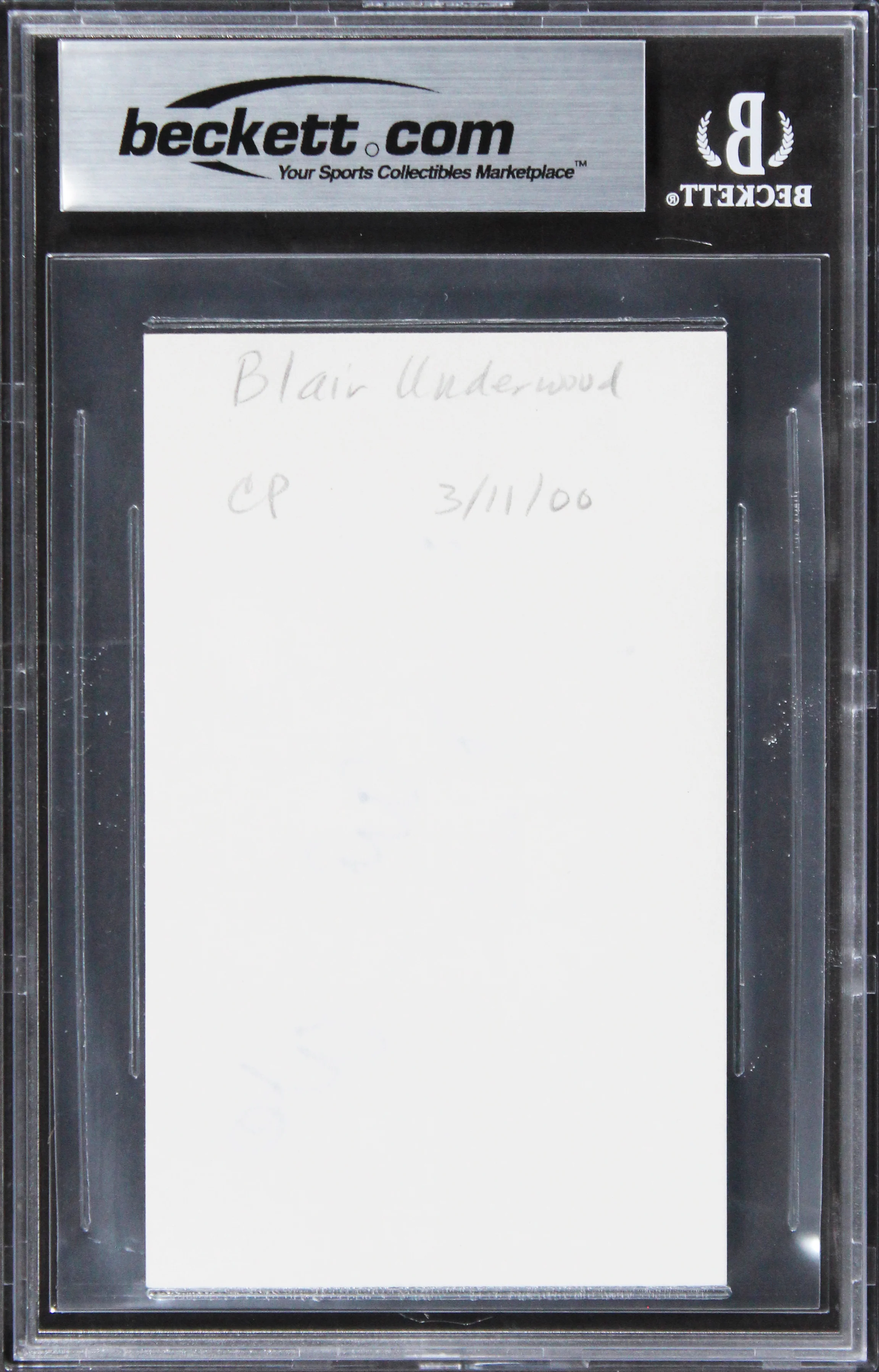 Blair Underwood Deep Impact Authentic Signed 3x5 Index Card BAS Slabbed 1 - Image 3