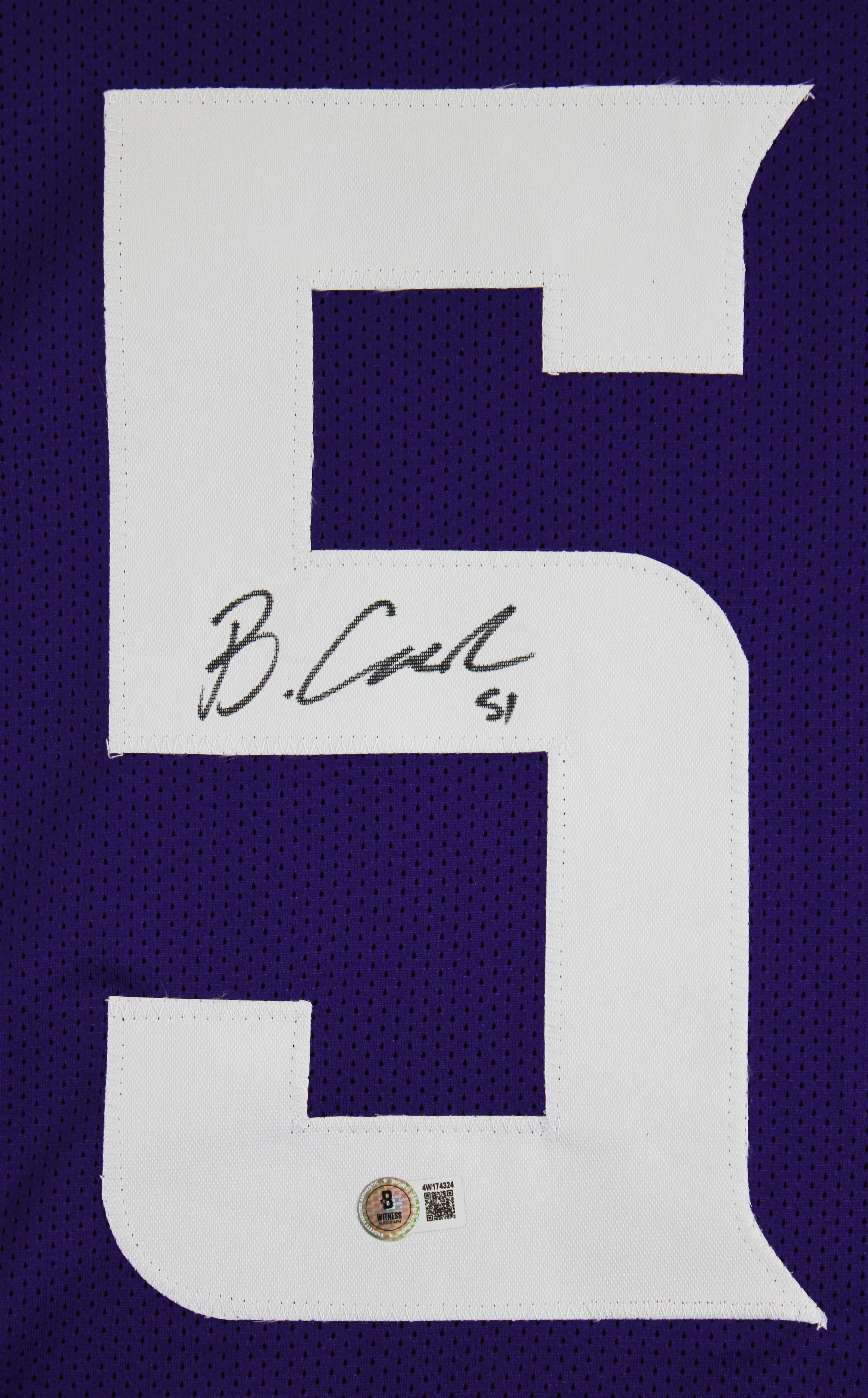 Blake Cashman Authentic Signed Purple Pro Style Jersey Autographed BAS Witnessed - Image 3