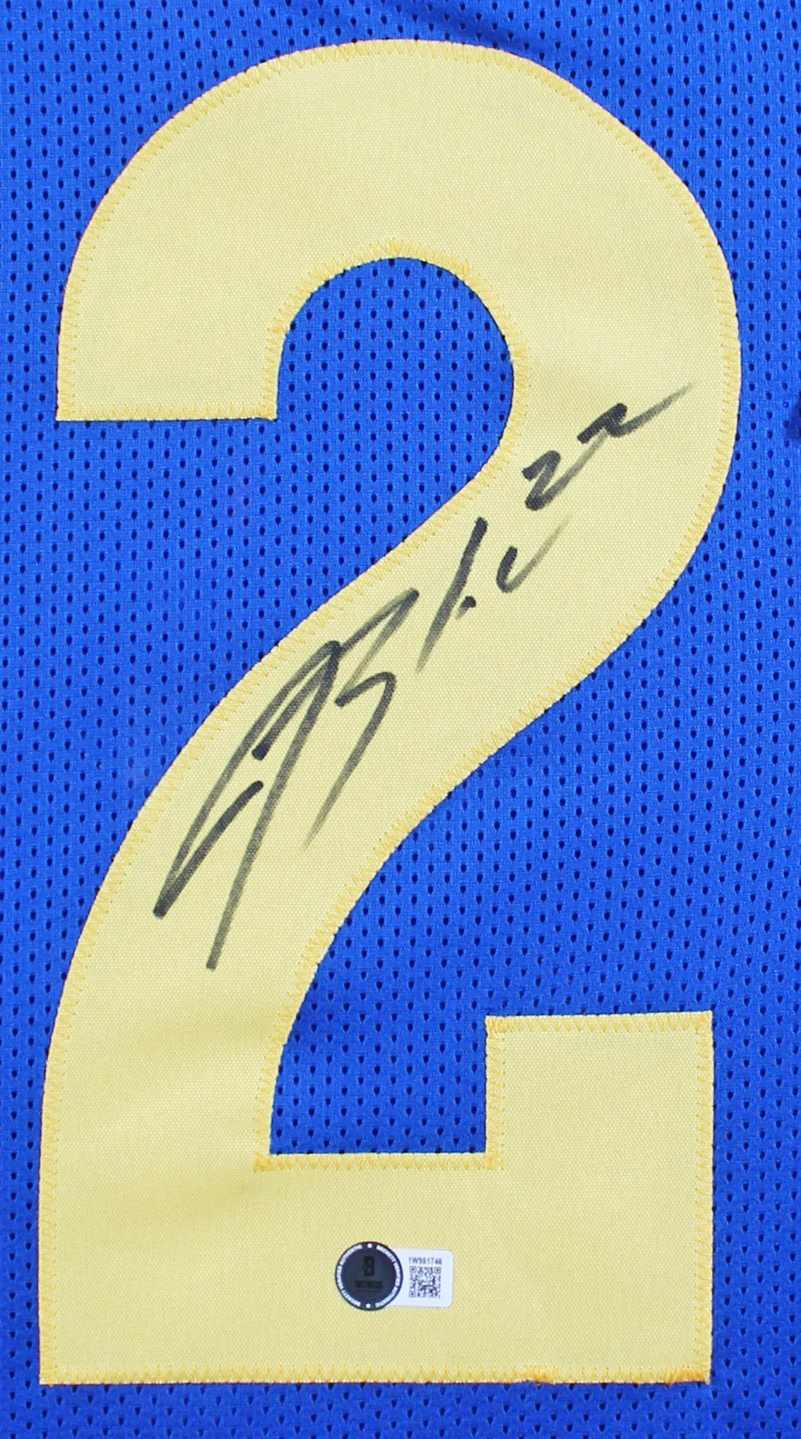 Blake Corum Authentic Signed Blue Pro Style Framed Jersey BAS Witnessed - Image 3