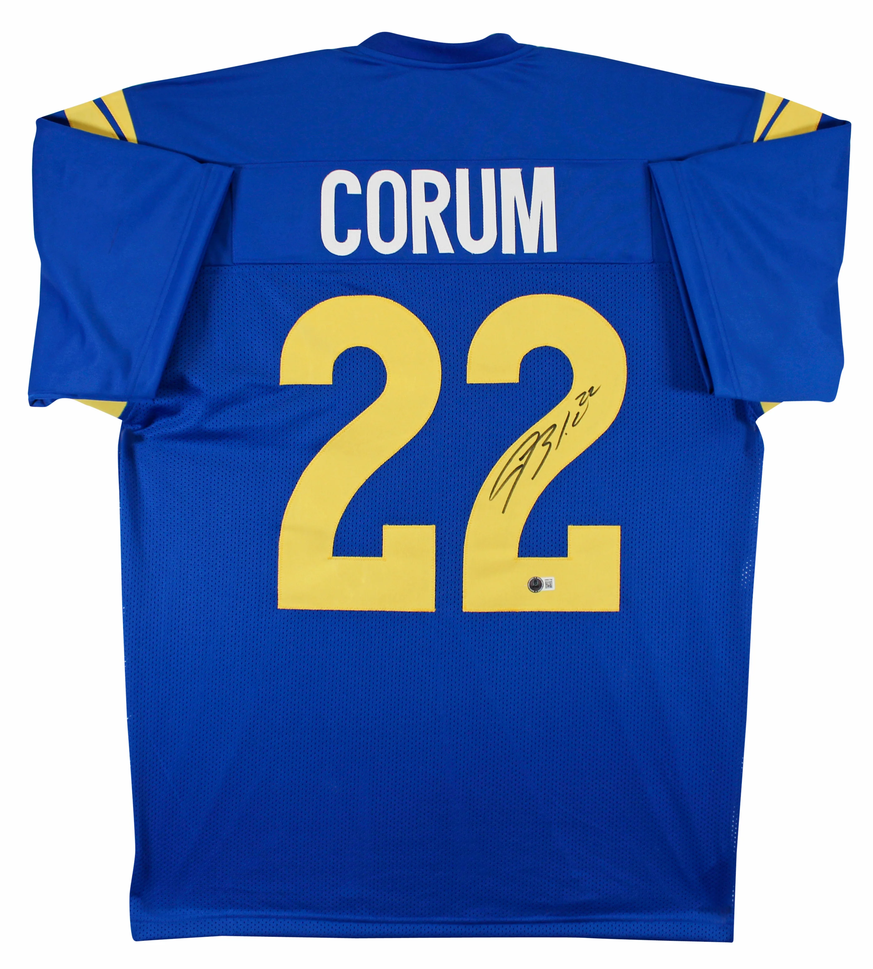 Blake Corum Authentic Signed Blue Pro Style Jersey Autographed BAS Witnessed - Image 2