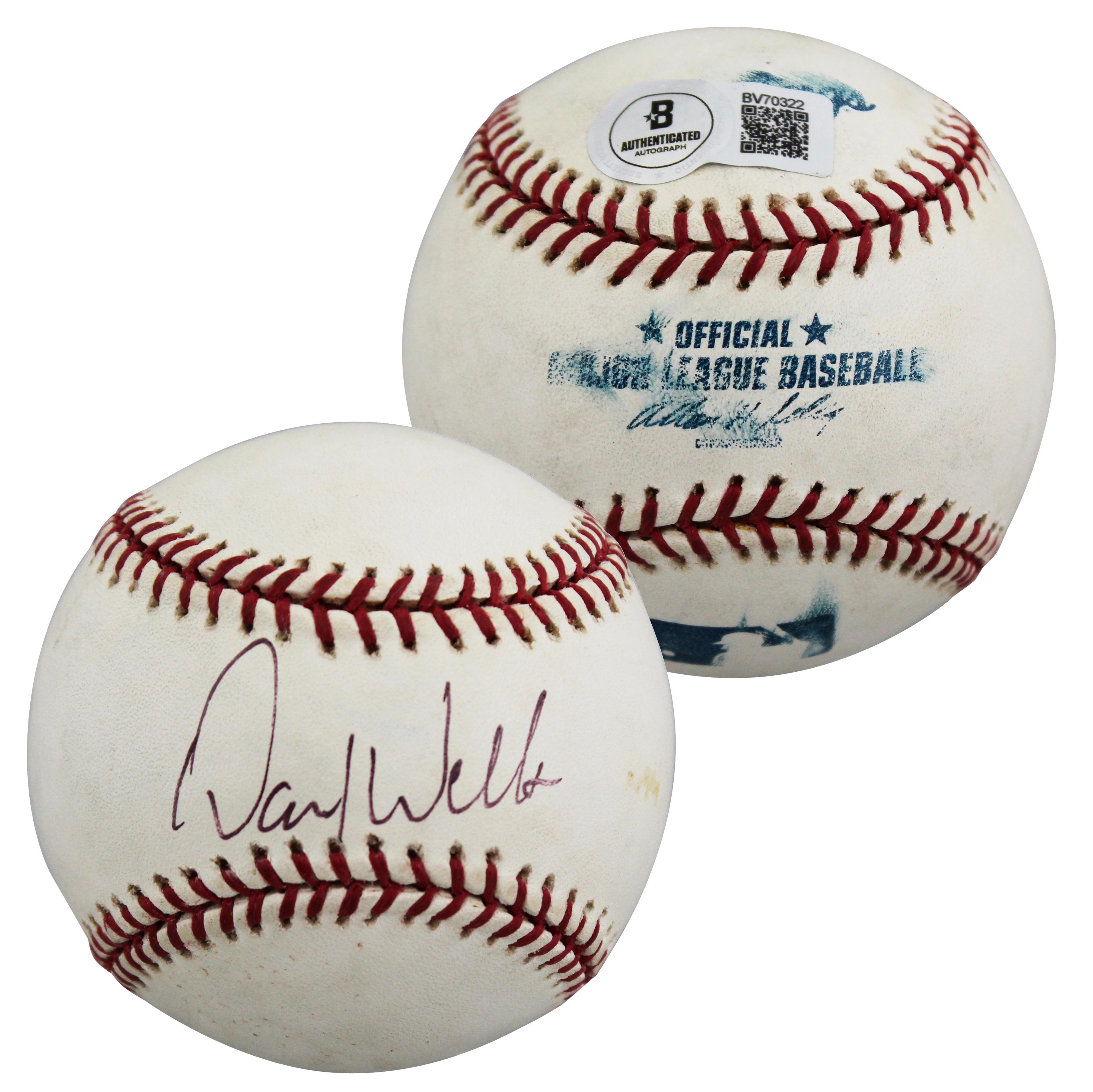 Blue Jays David Wells Authentic Signed Allen Selig OML Baseball BAS #BV70322 - Image 2